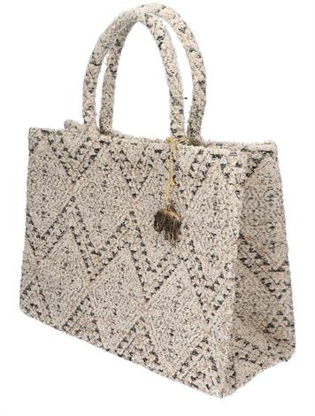 Anokhi Book Tote Large Multi Color Beige