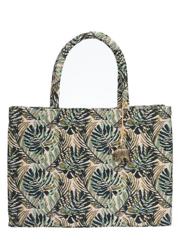 Anokhi Book Tote Large Multi Color Green Beige