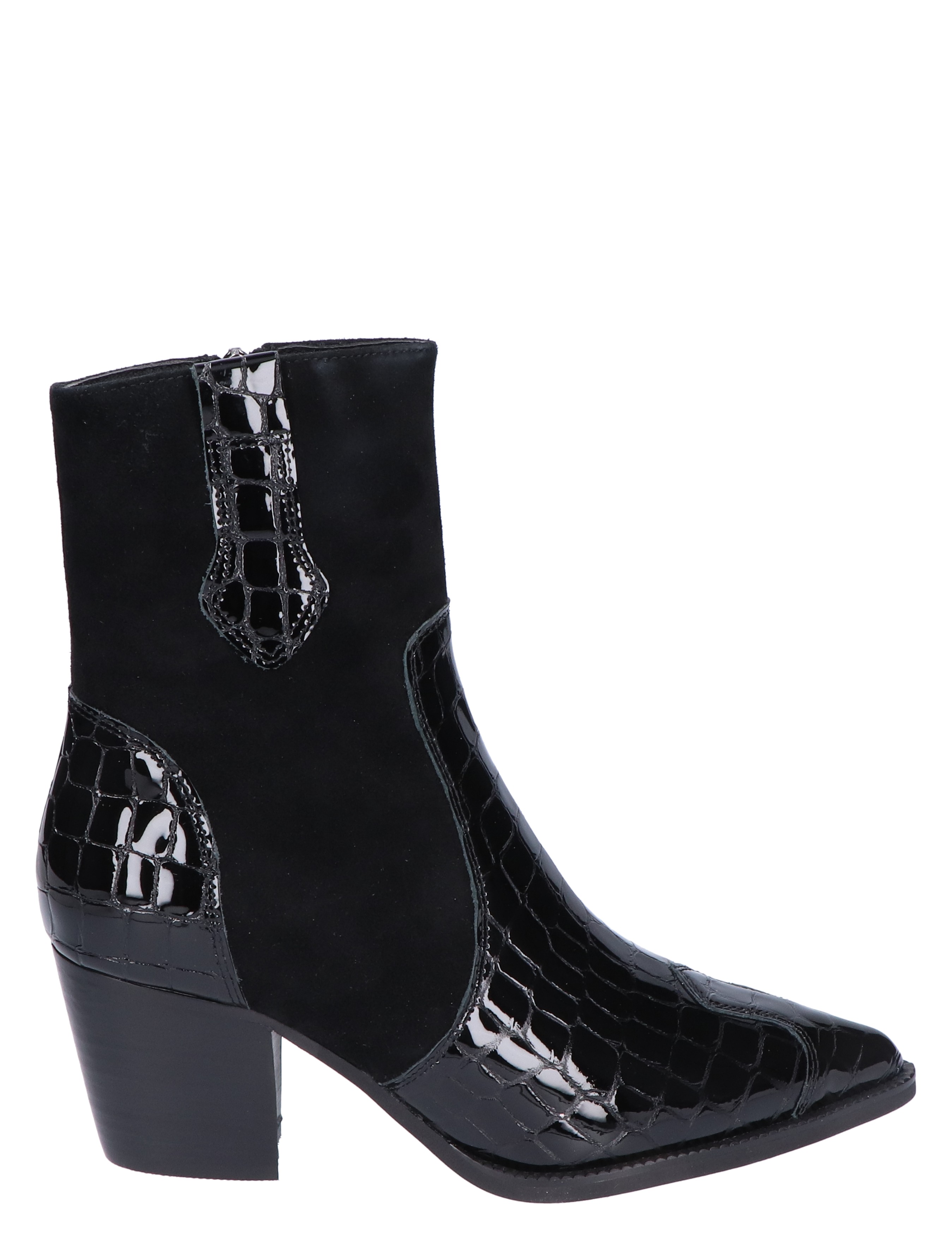 Di lauro Sibylle Black Croco Western boots