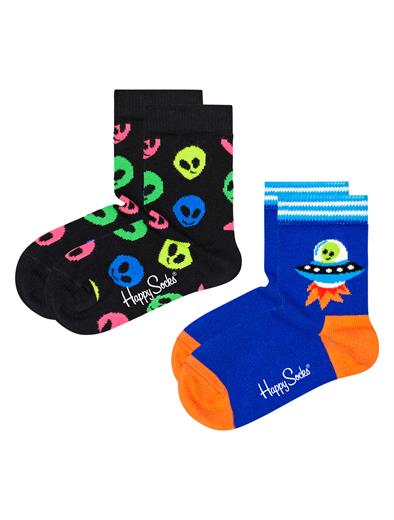 Happy Socks 2-Pack Alien Blauw