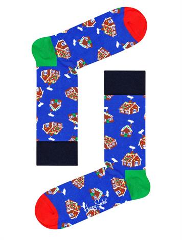Happy Socks Gingerbread House Sock Blauw