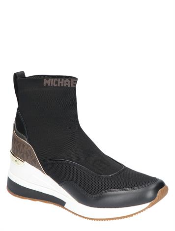 Michael Kors Swift Stretch Knit Logo Sock Black Brown 