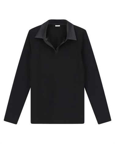 Oroblu Perfect Line Cotton Polo Long Sleeve 9999 Black