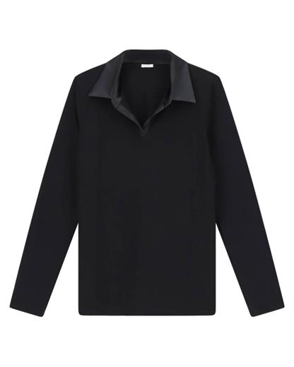 Oroblu Perfect Line Cotton Polo Long Sleeve 9999 Black