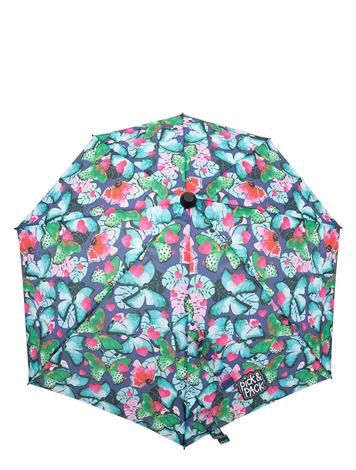 Pick en Pack Beautiful Butterfly Storm Umbrella Navy 