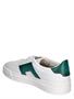 Santoni Leather Double Buckle Sneaker White Green 
