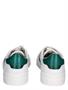 Santoni Leather Double Buckle Sneaker White Green 