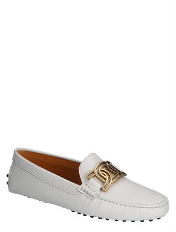 Tod's Kate Gommino Driving Shoes in Leather White 