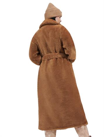 UGG Alesandra Faux Fur Wrap Coat Pecan