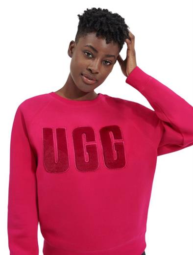 UGG Madeline Fuzzy Logo Crewneck Cerise Garnet