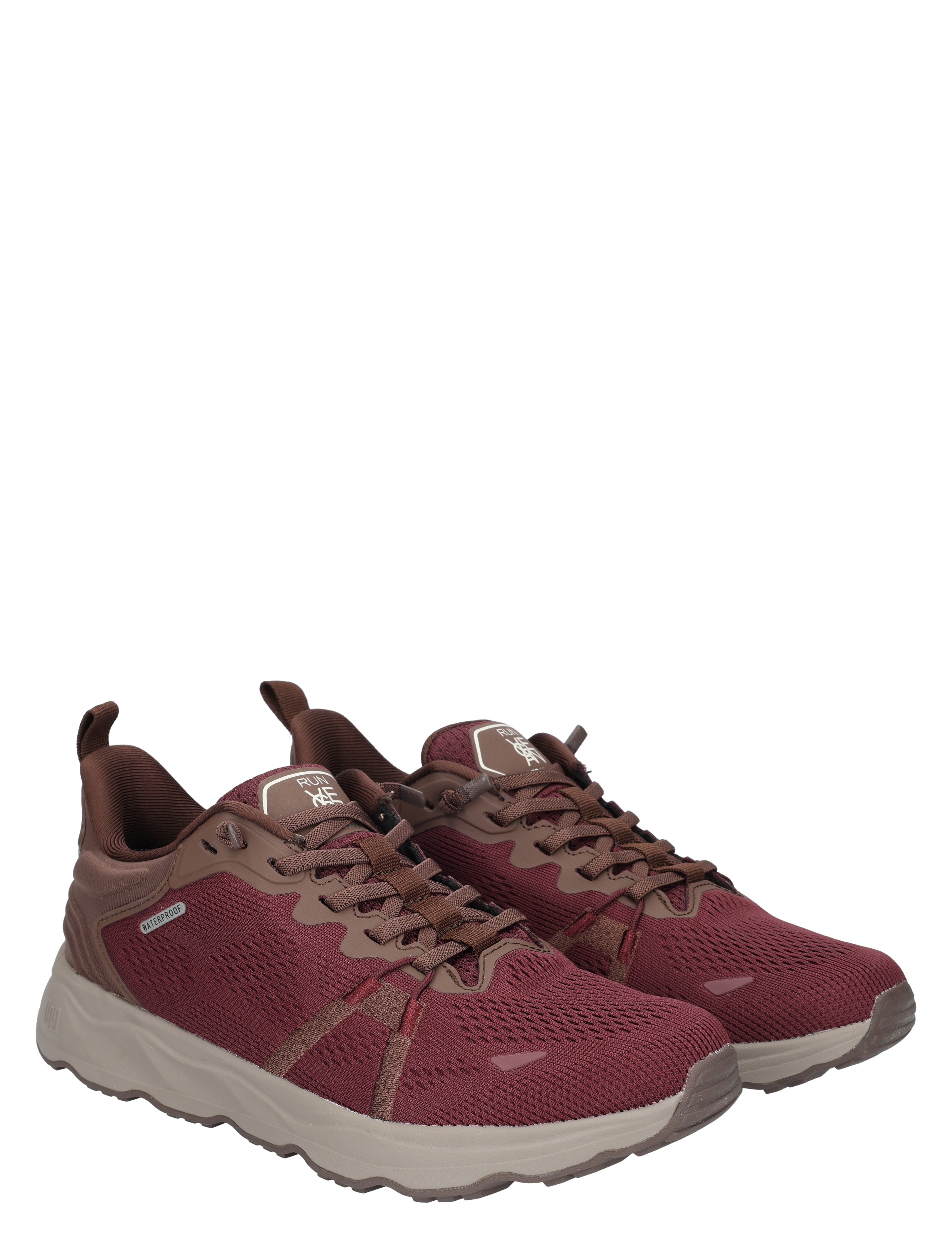 sneakers, sportschoen, roodbruin, mesh, loopschoen