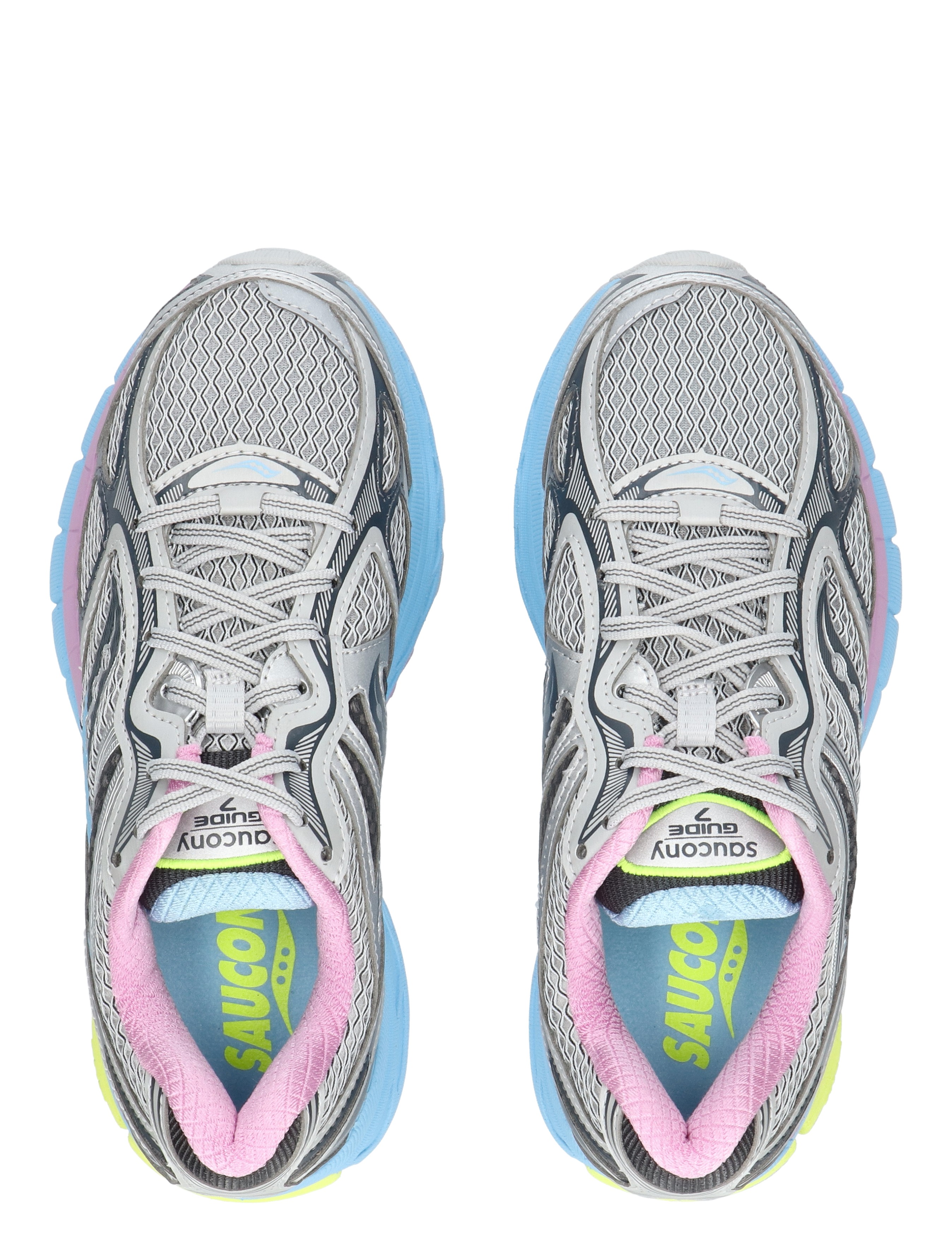 sneakers, sport, grijs, mesh bovenwerk, gekleurde details