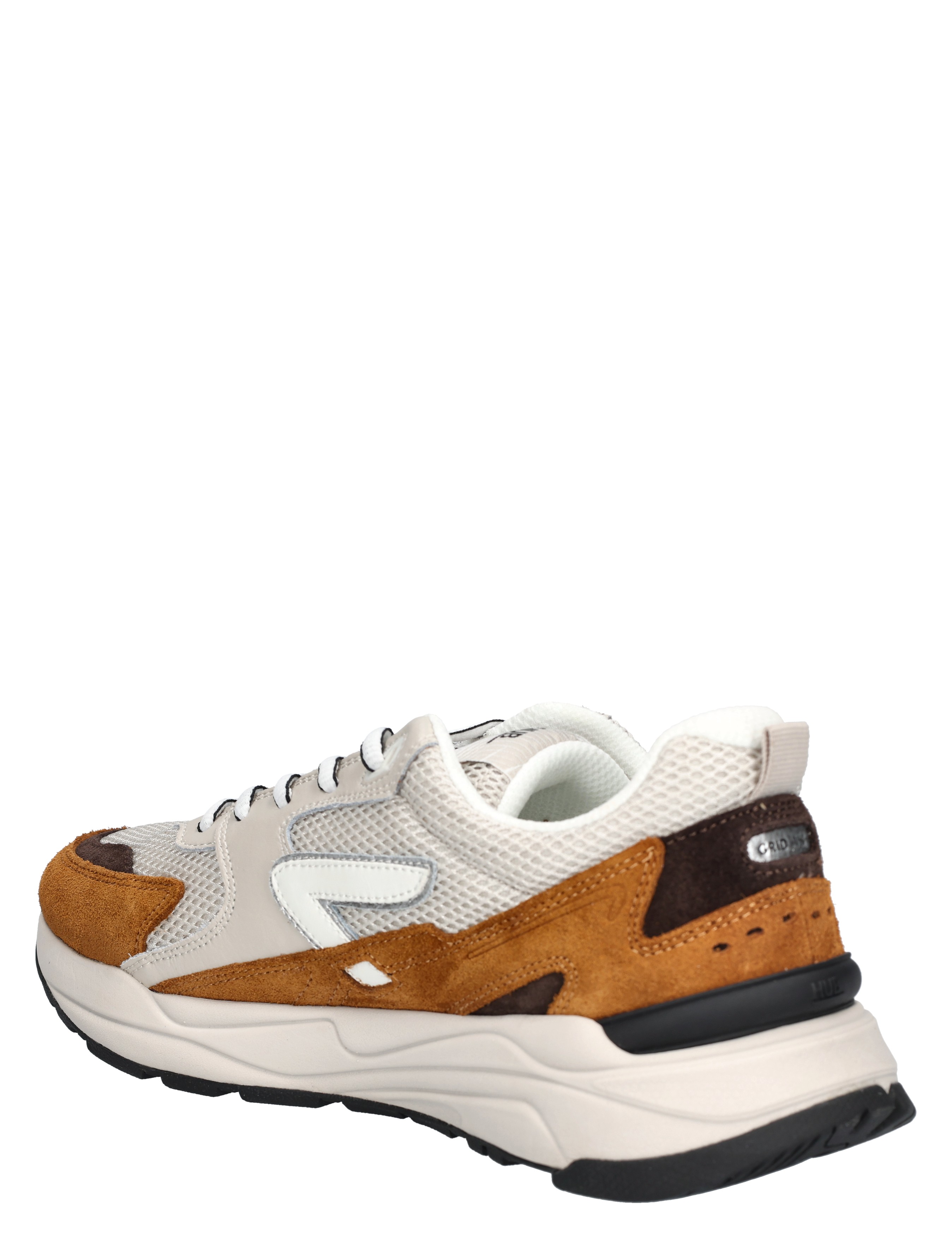 Hub Footwear - Grid Men Light Bone Cognac - Heren - Lage Sneakers - Sneakers - 48463_77_4