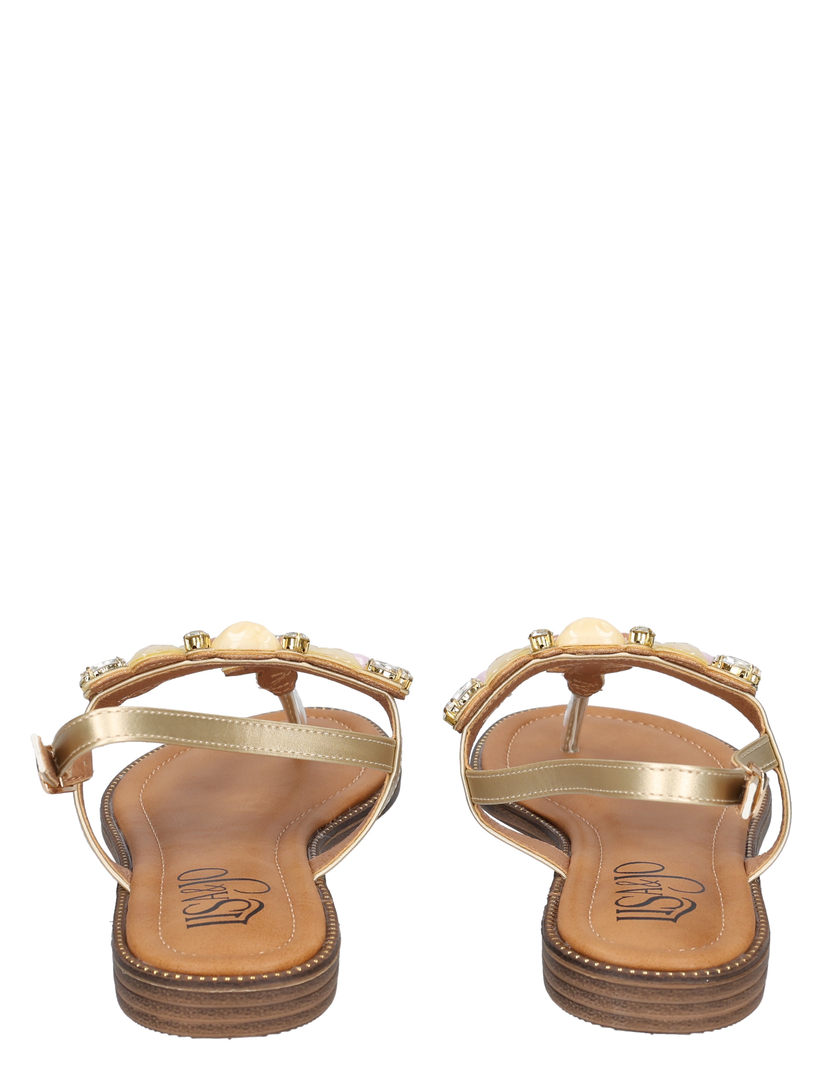 sandalen, sandalen met hak, gouden kleur, studs, open-toe