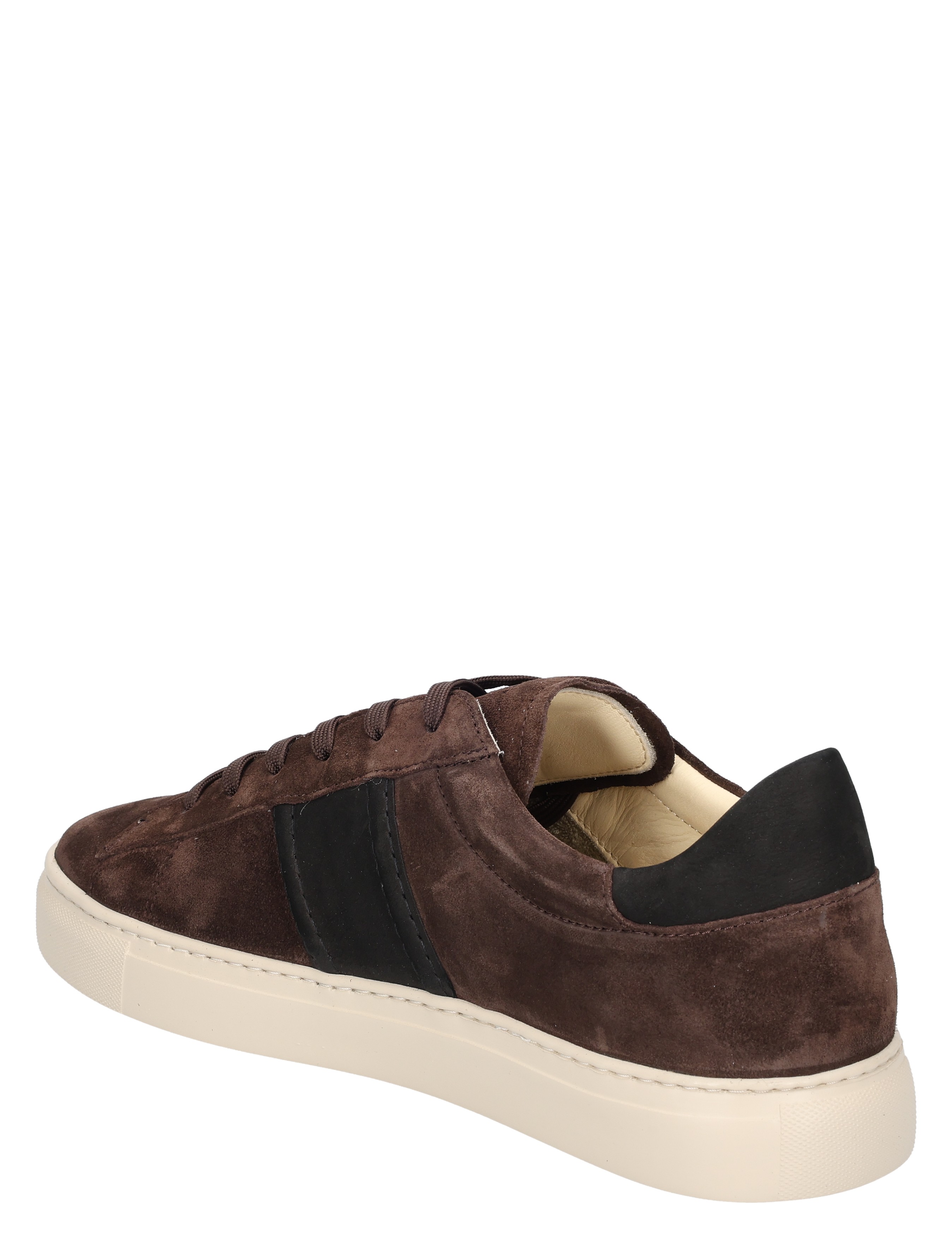 sneaker, suede, bruin, casual, zwart band
