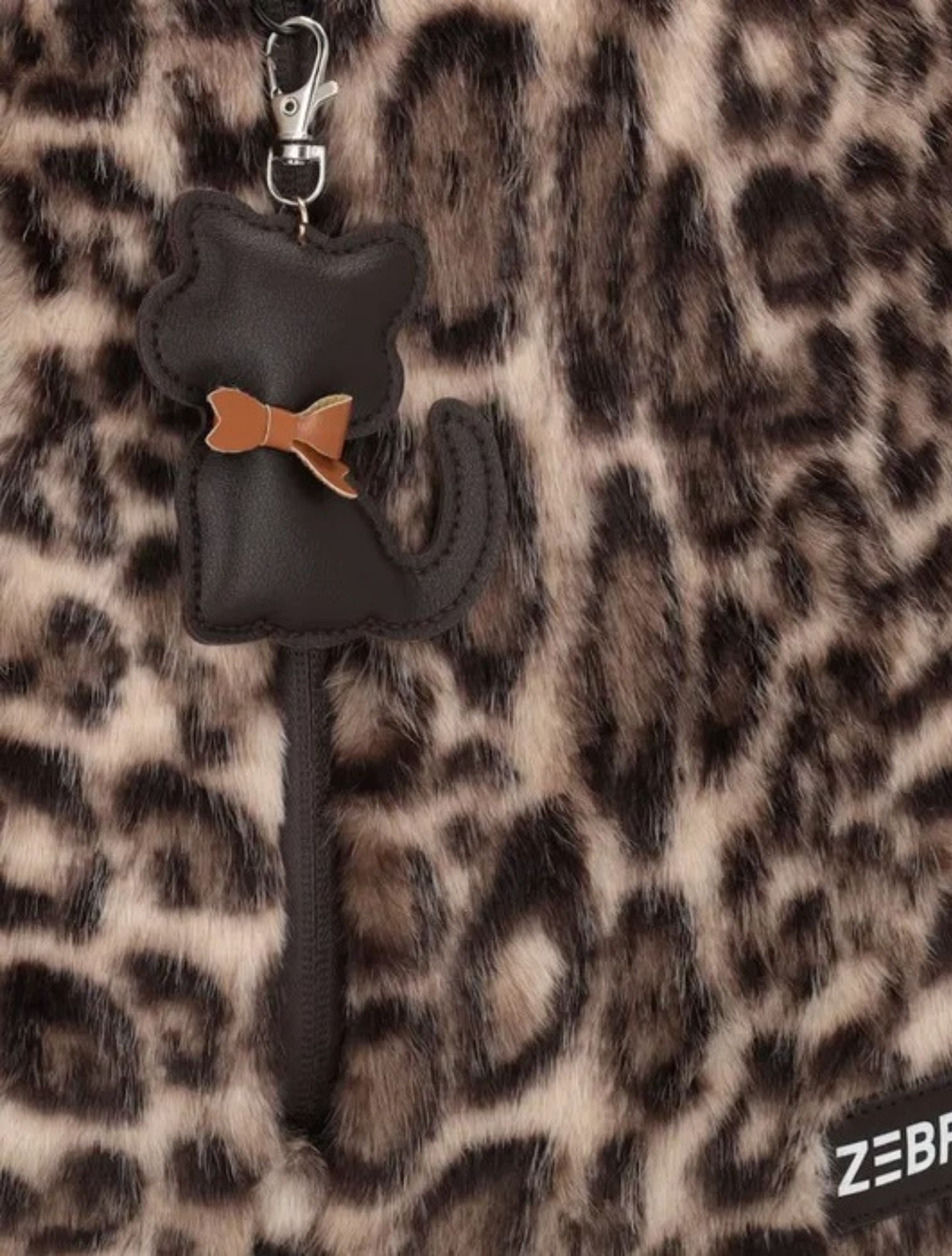leopard print, pluche, krokodil-figuur, sleutelkoord, rits