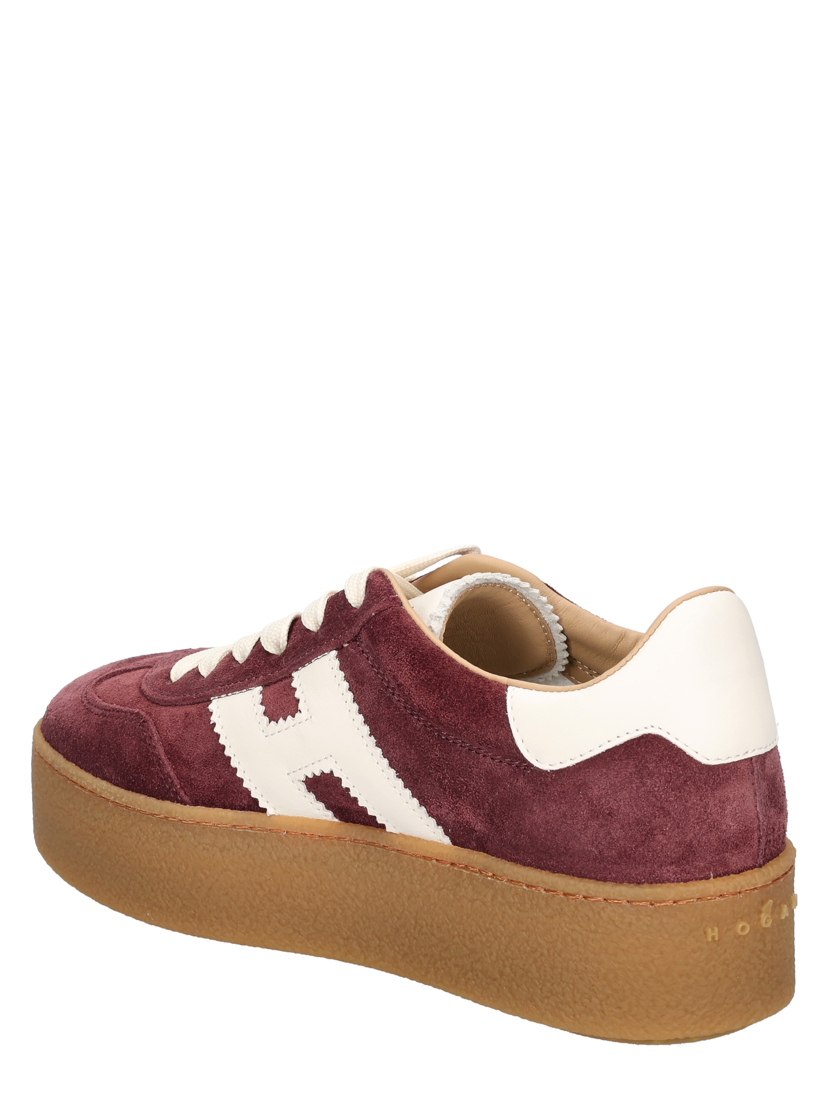 sneaker, suede, burgundy, gum sole, white heel
