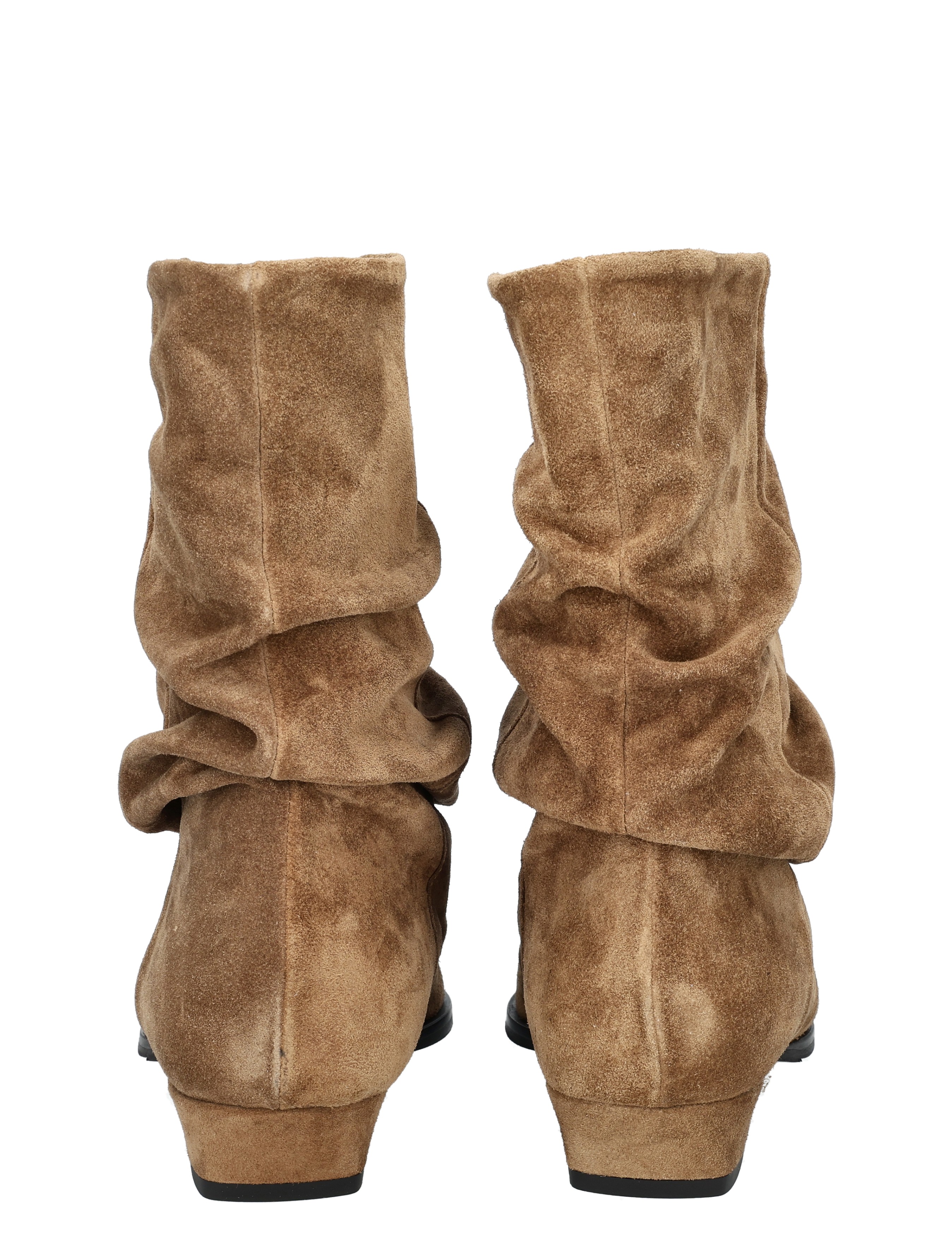 laarzen, suede, bruin, faux suede, slouchy boots