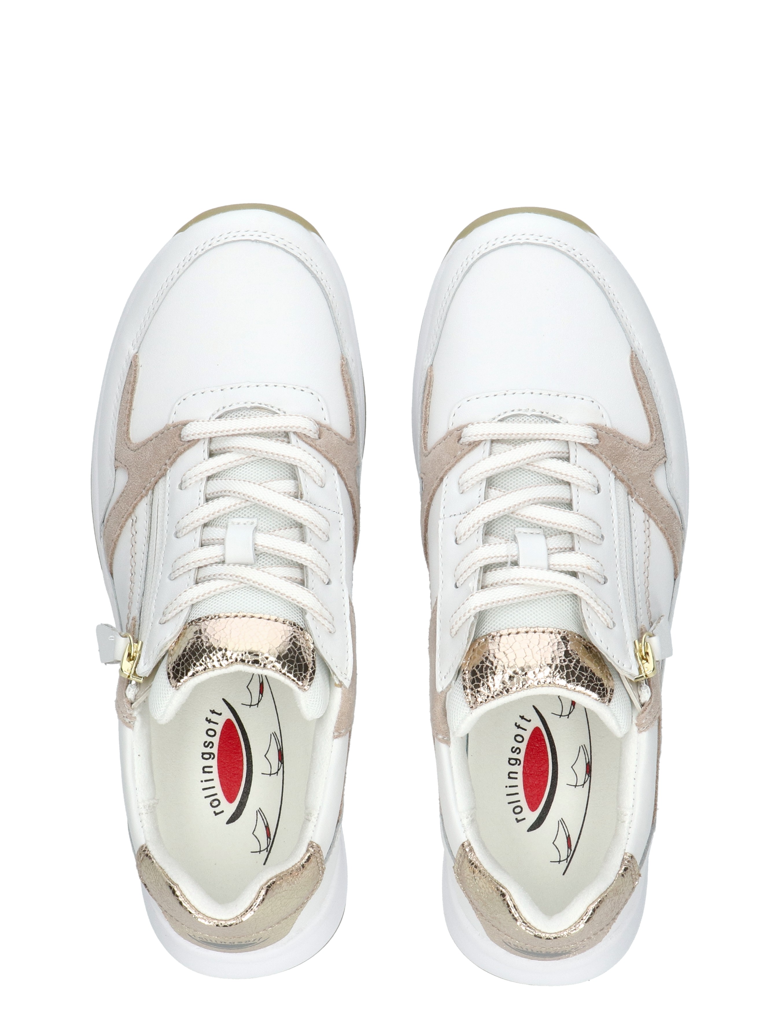 Gabor Rollingsoft - 86.958.52 52 weiss/oasi/platino - Dames - Veterschoenen - Casual Veterschoenen - 49993_88_7