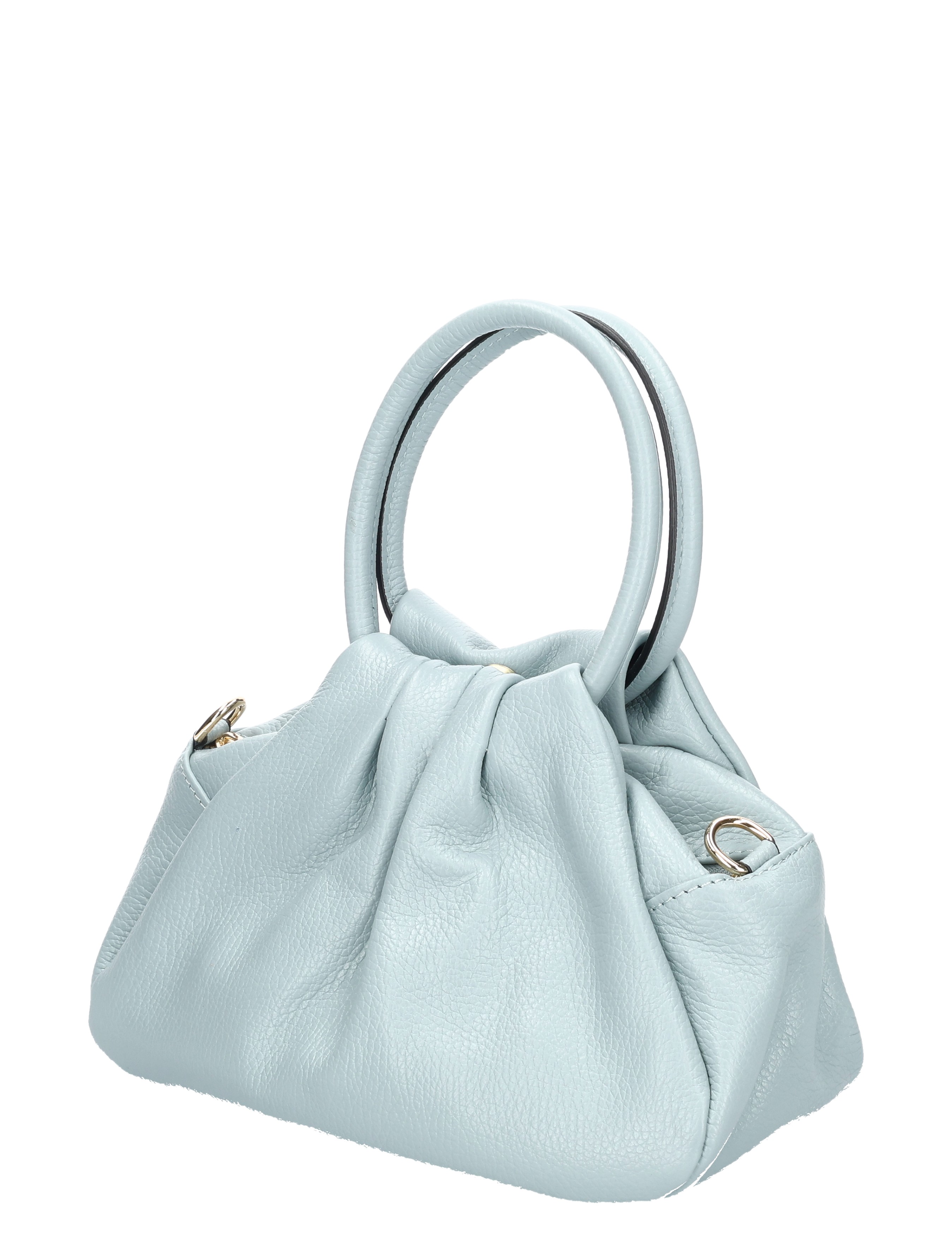 handtas, leren, donkerglans, knoopsluiting, tassel-free