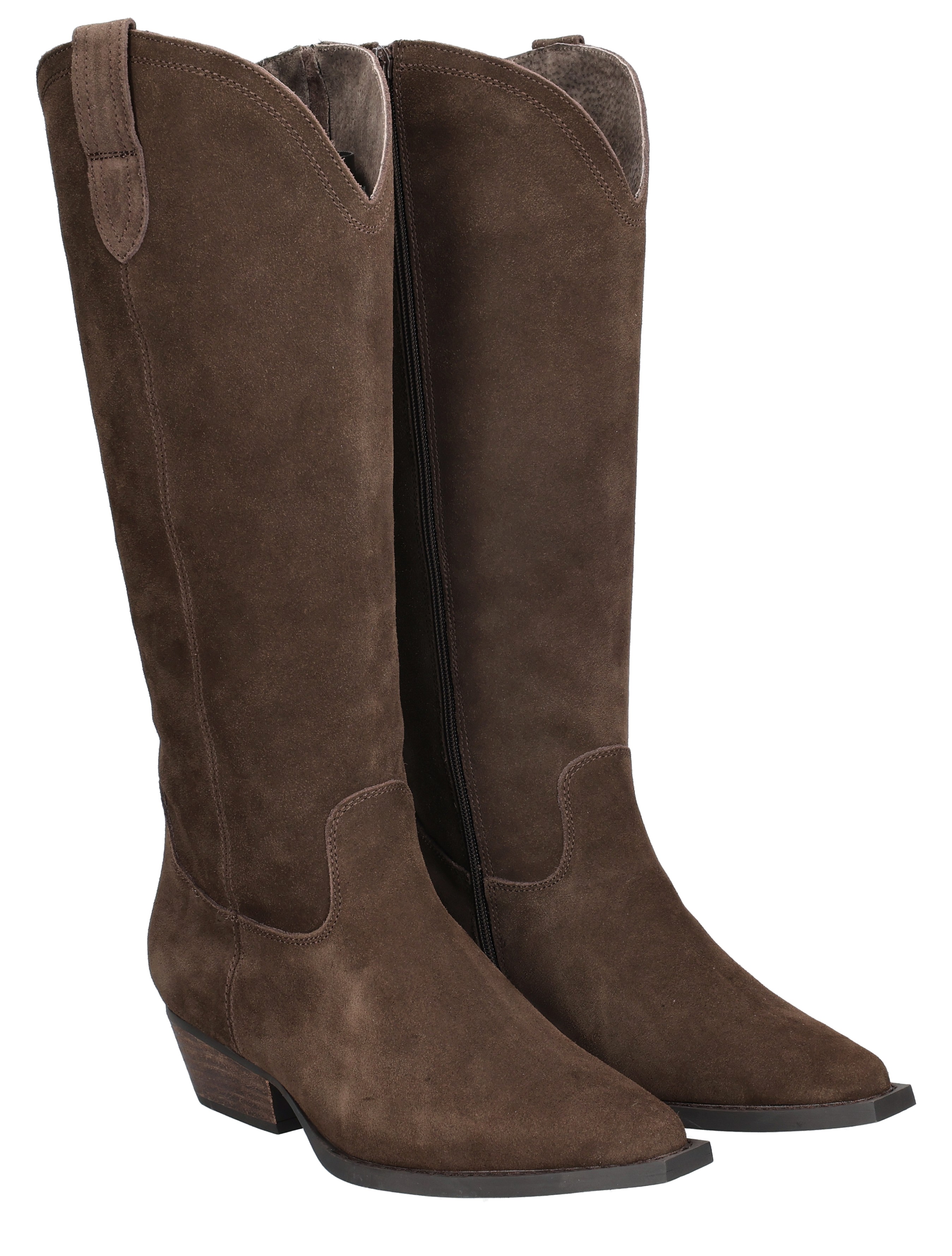 laarzen, cowboylaarzen, suede, bruin, zool