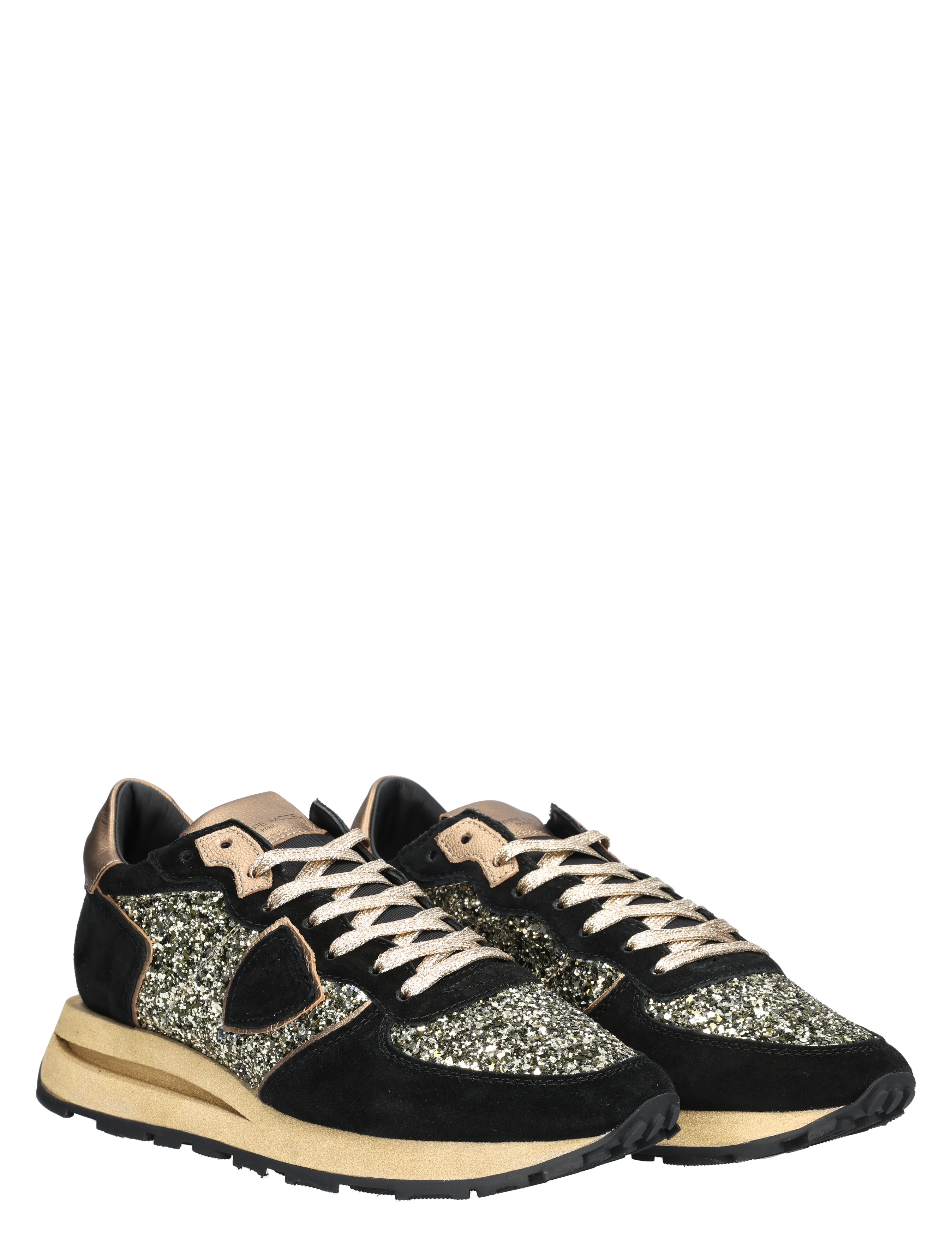 Philippe Model - TKLD Tropez Haute GD01 Glitter Daim Noir - Dames - Sneakers - Lage Sneakers - 49109_11_5