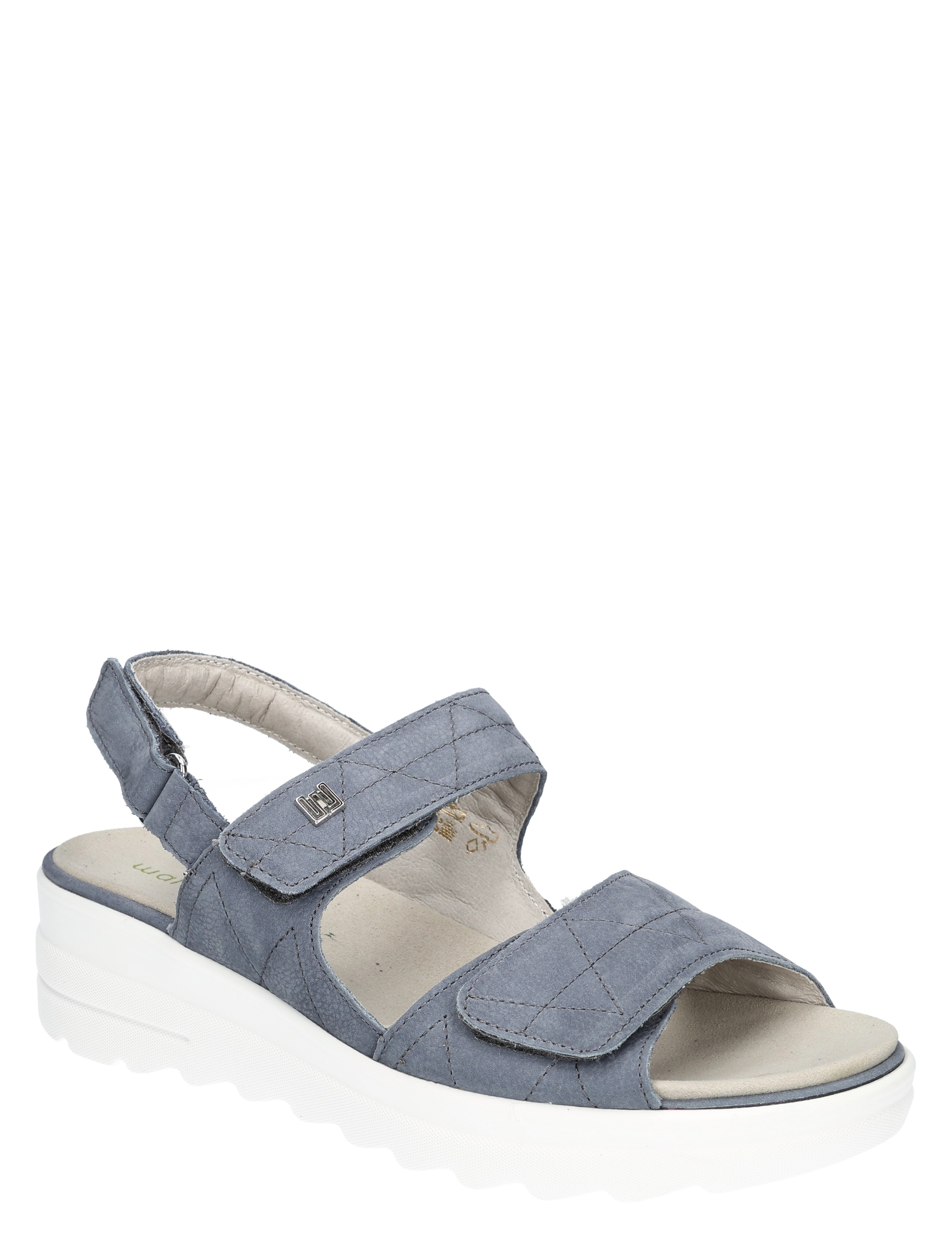 sandalen, plat, blauwe, weltervel, vetering