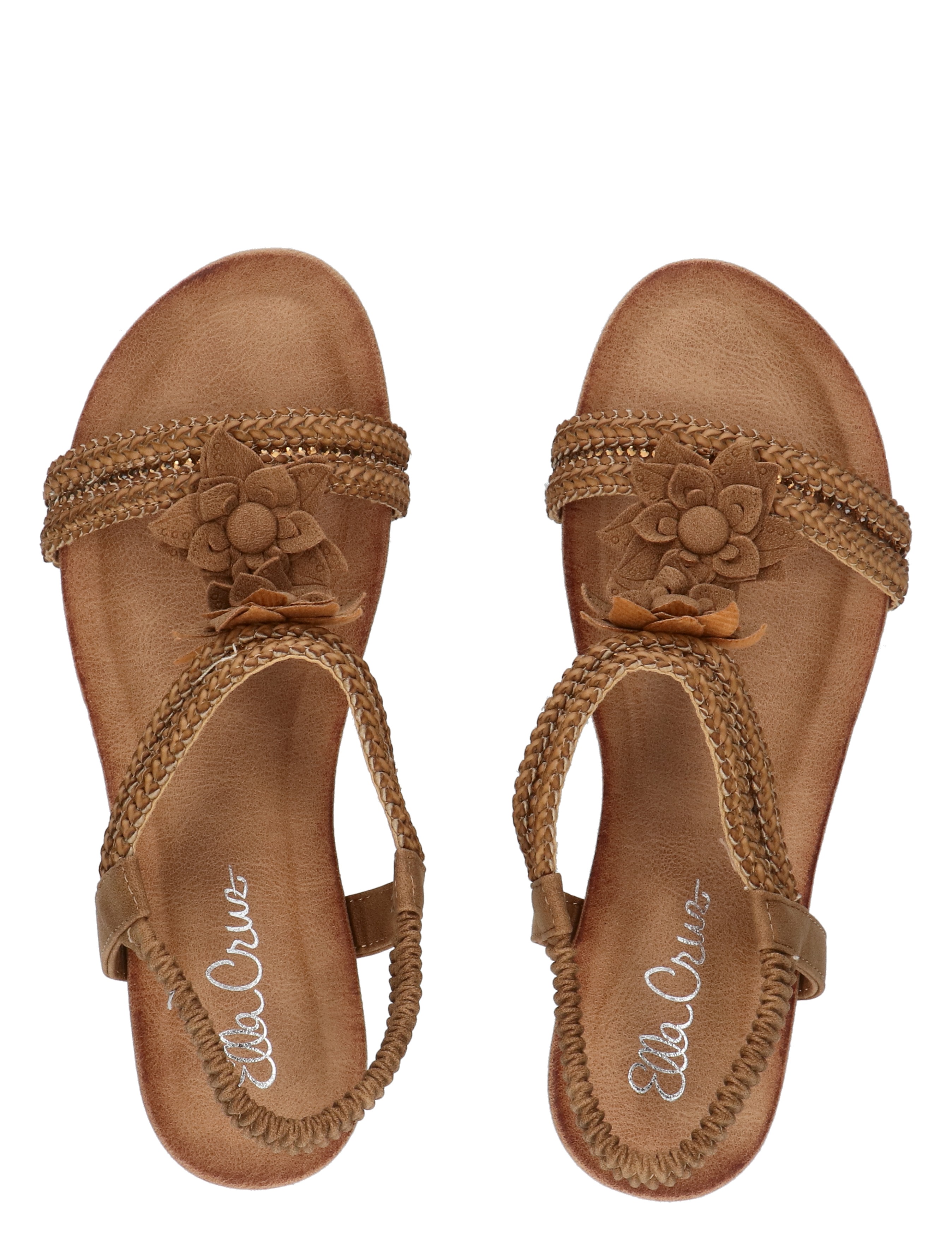 sandalen, bruine sandaal, decoratieve bloem, crochet strap, sandals bloem