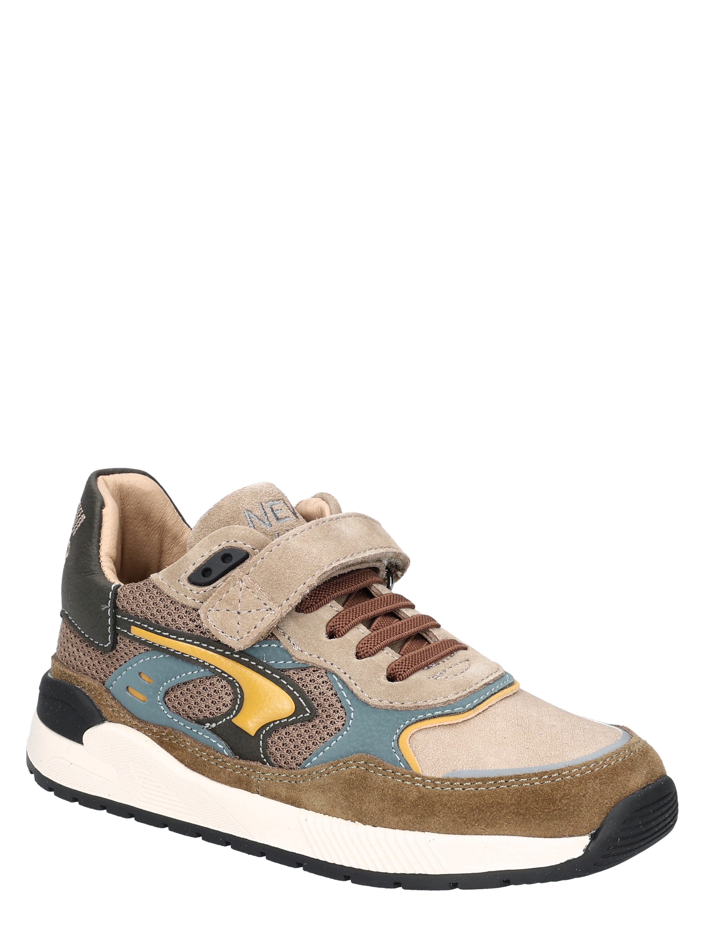 sneaker, sneaker heren, leder, multicolor, veters