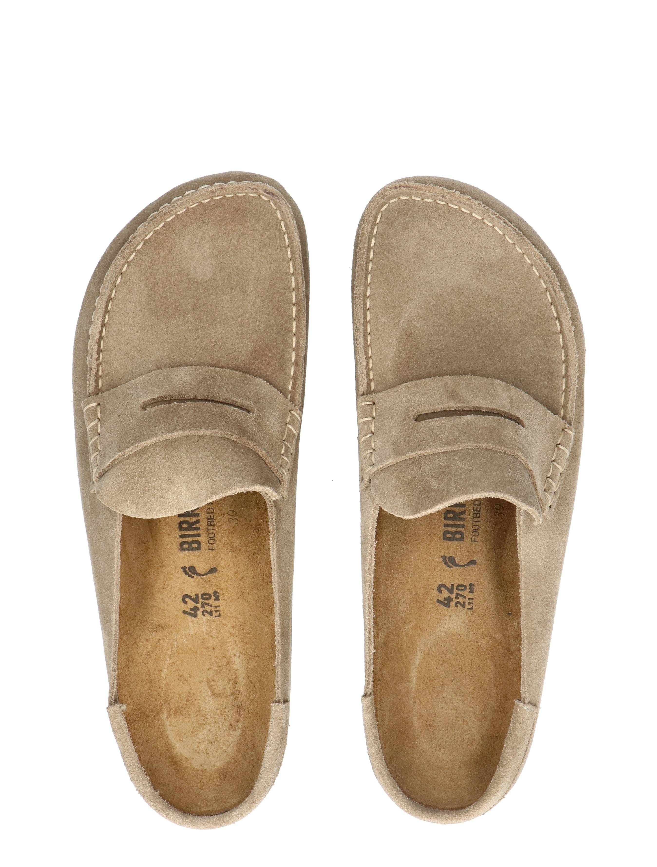 Birkenstock - Naples Wrapped Men Suede Taupe Narrow - Heren - Loafers - 49877_77_7