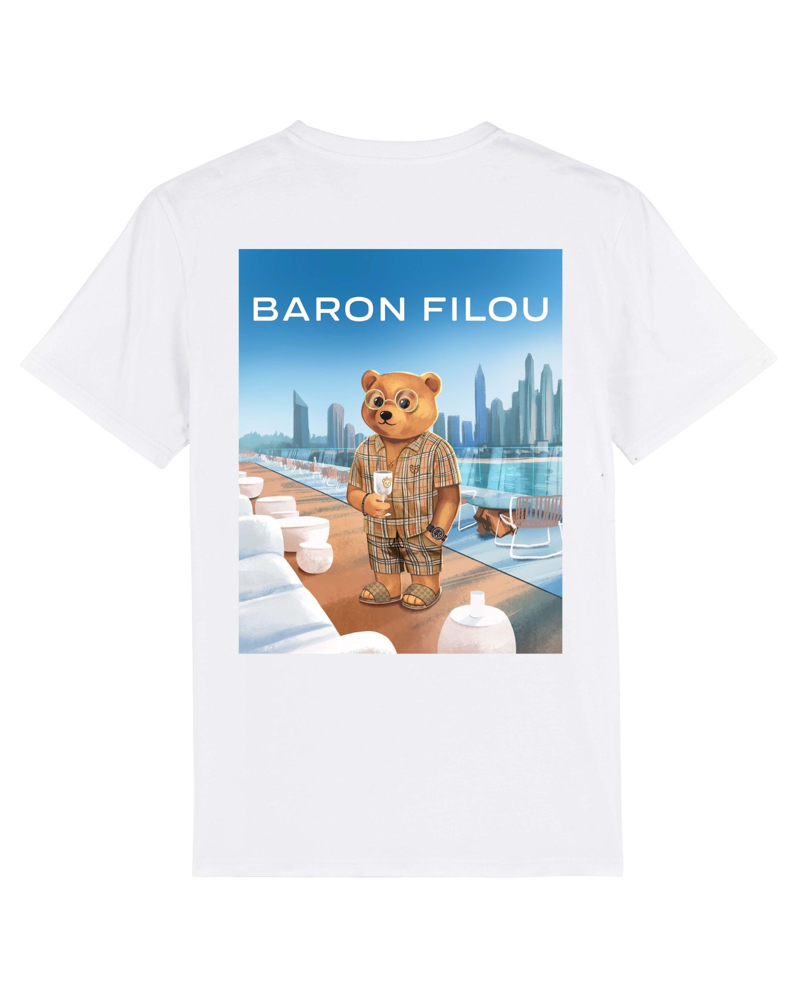 Organic T Backprint The Rooftop Clubber White Filou LVI