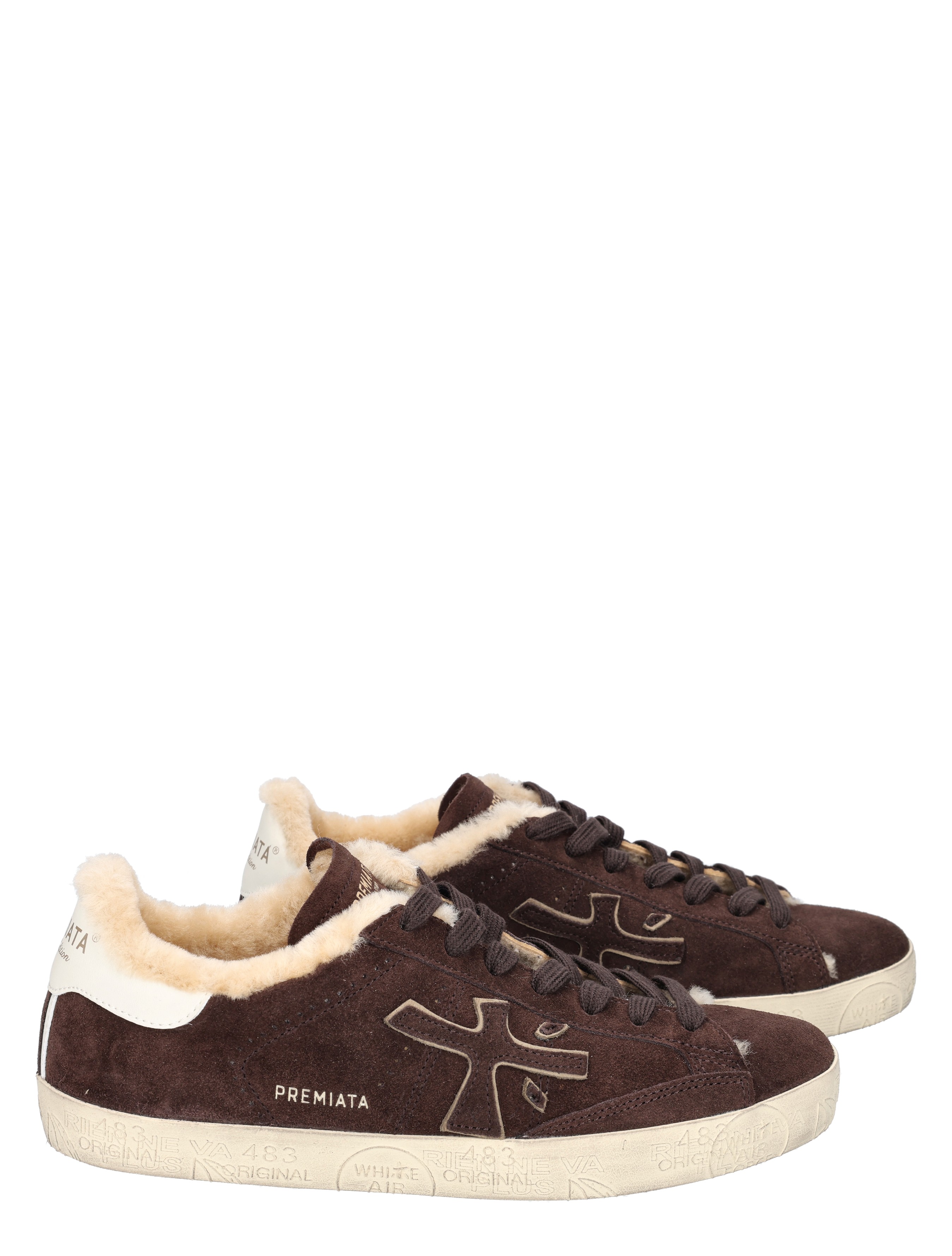 suede, bruin, sportschoenen, fijn fleecevoering, low-top