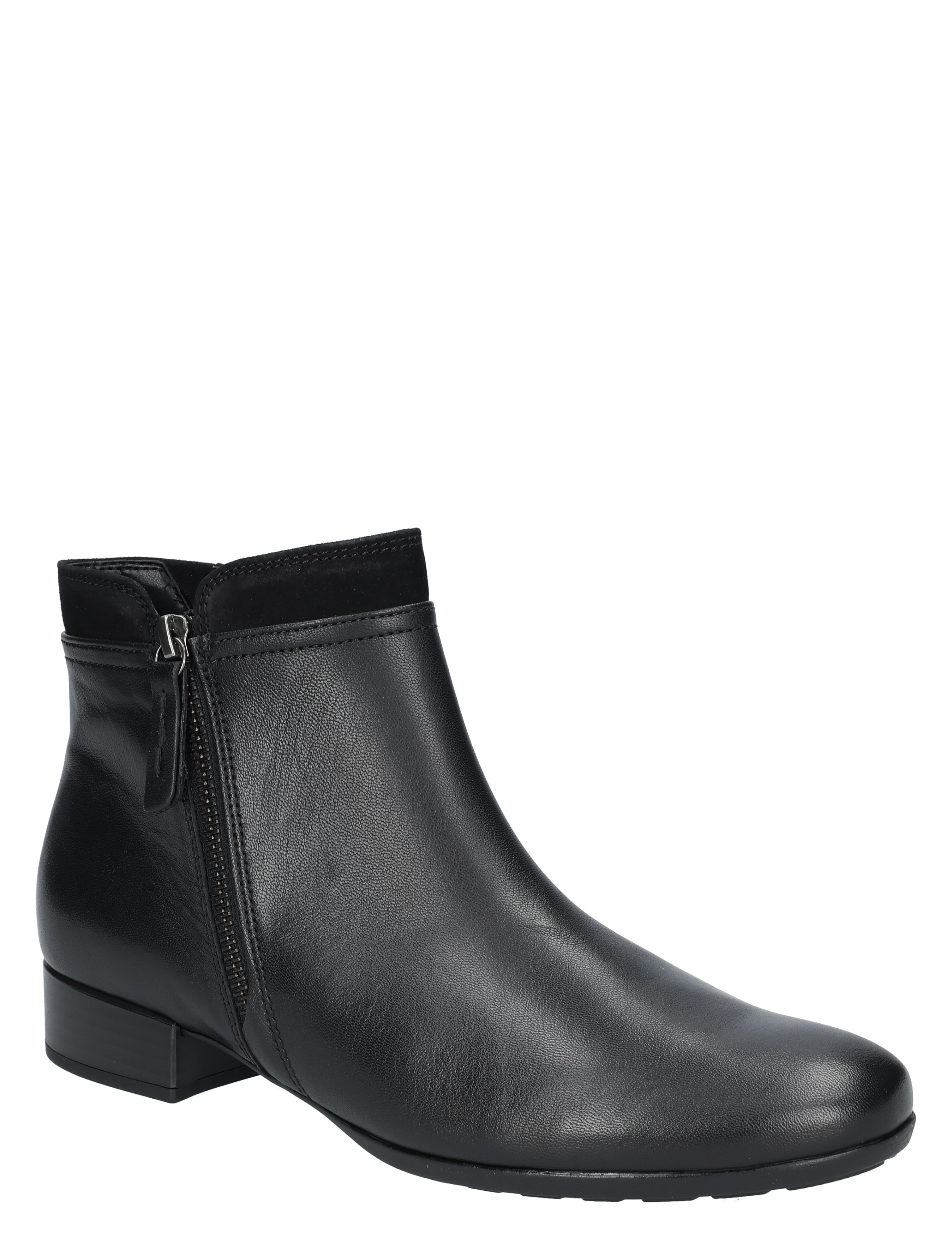 boot, ankleboot, black, leather, zipper