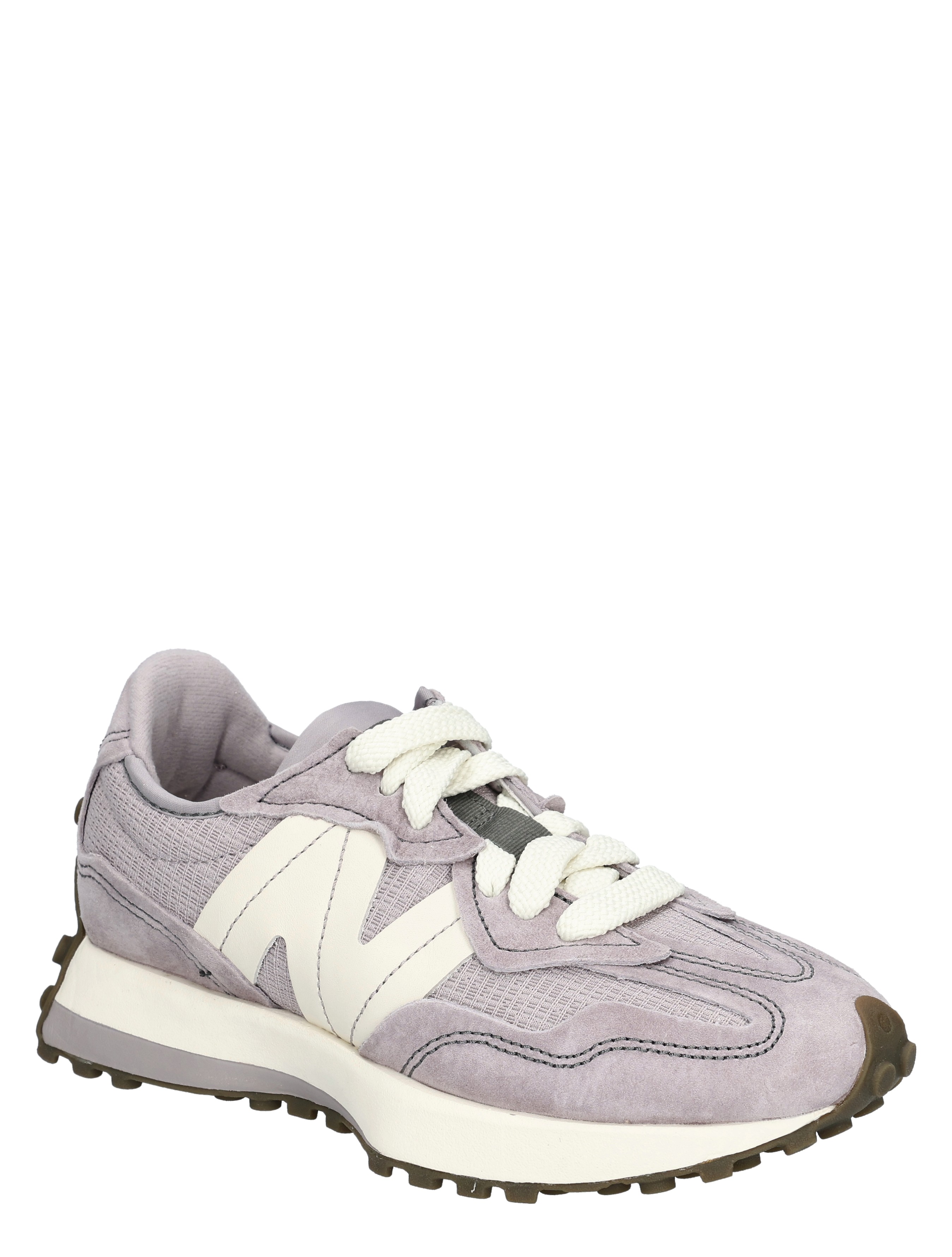 sneaker, lila, suede, witte accenten, gympen