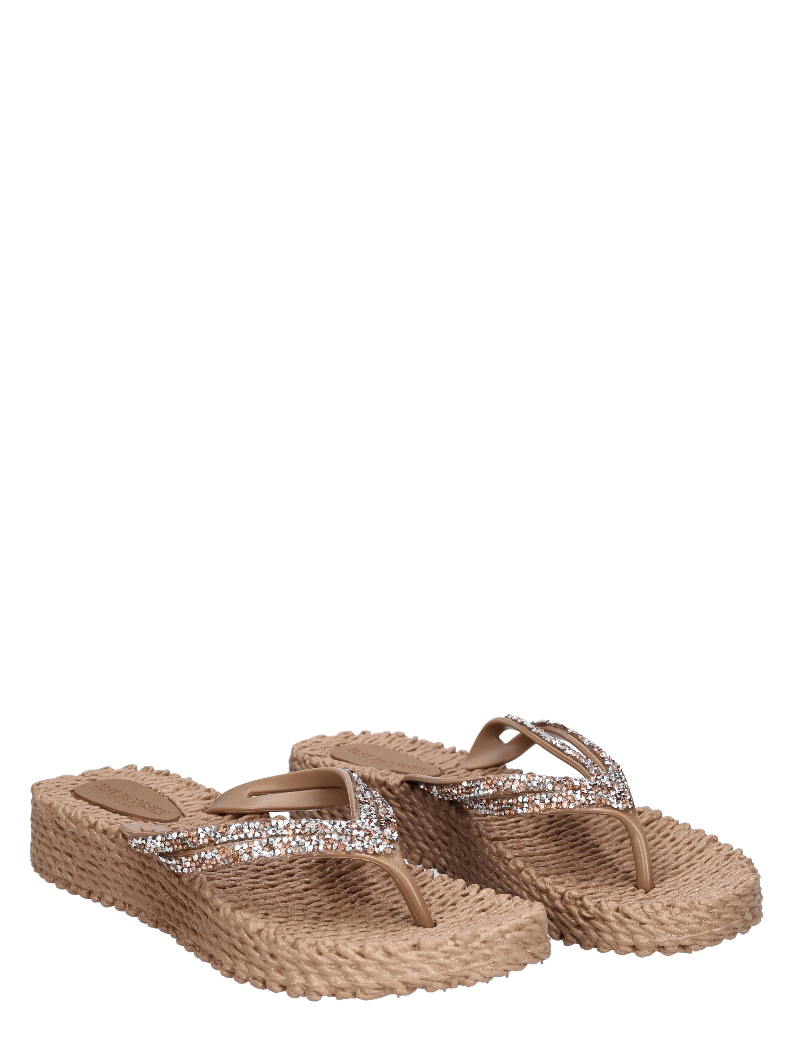 slippers, wedge, juta, glitter, sandalen