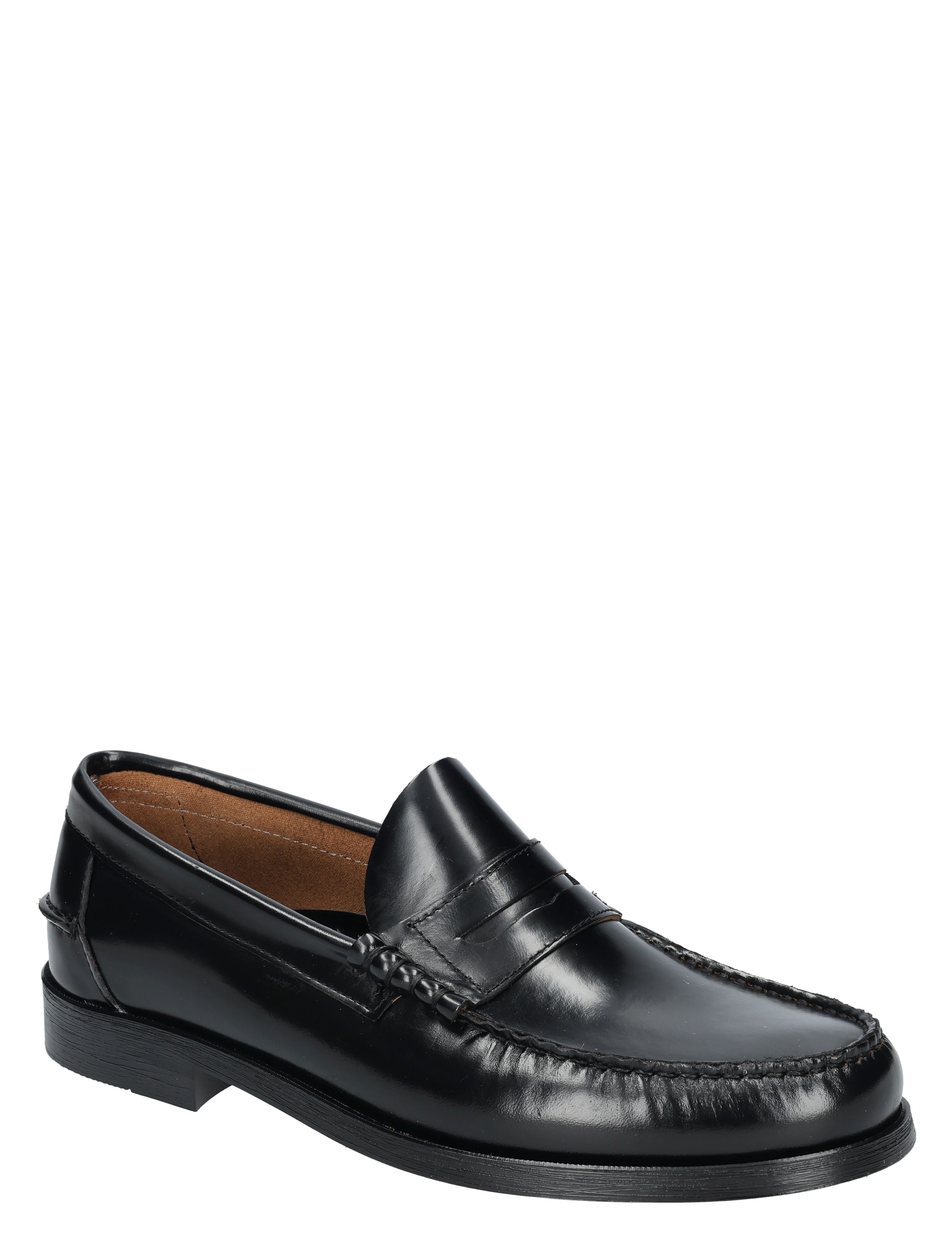 slipper, loafer, zwart, leer, penny loafer