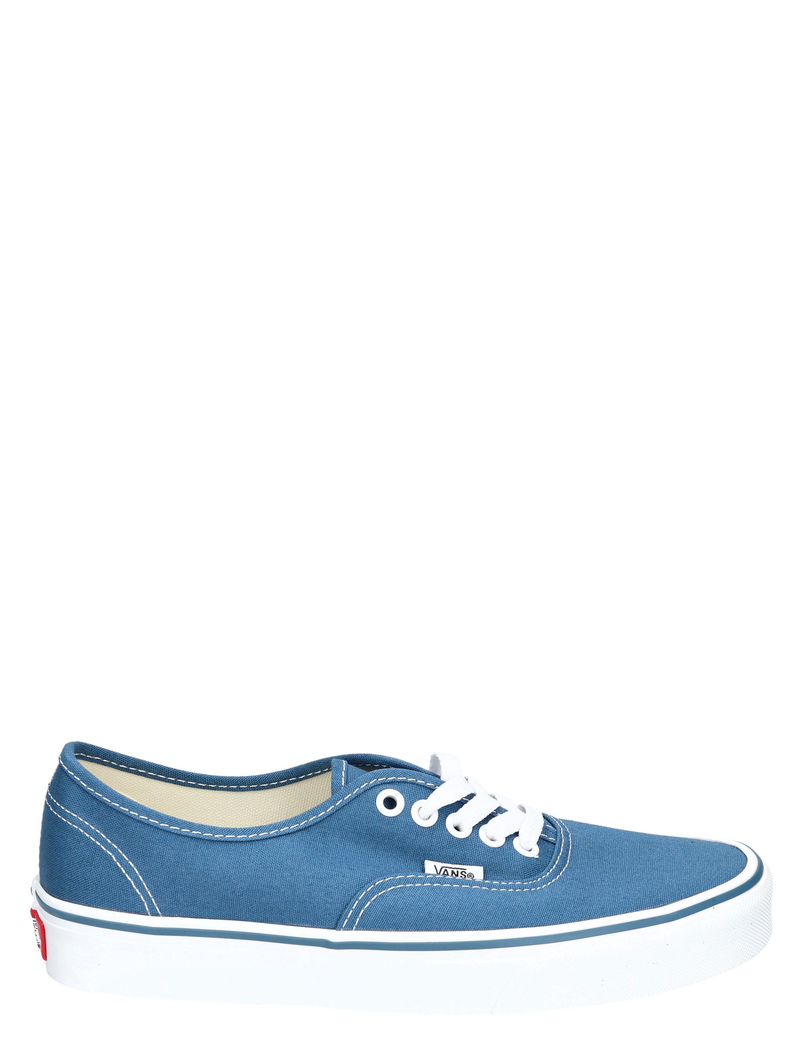 canvas, blauw, sneaker, veters, platte zool