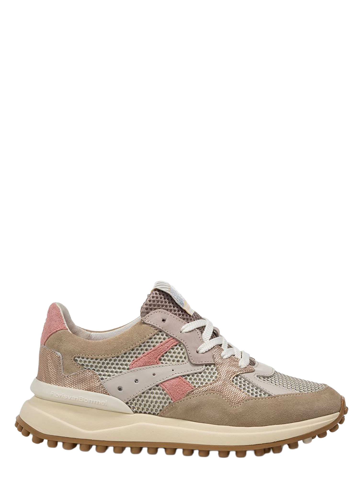 sneaker, dames, mesh, suede, roze