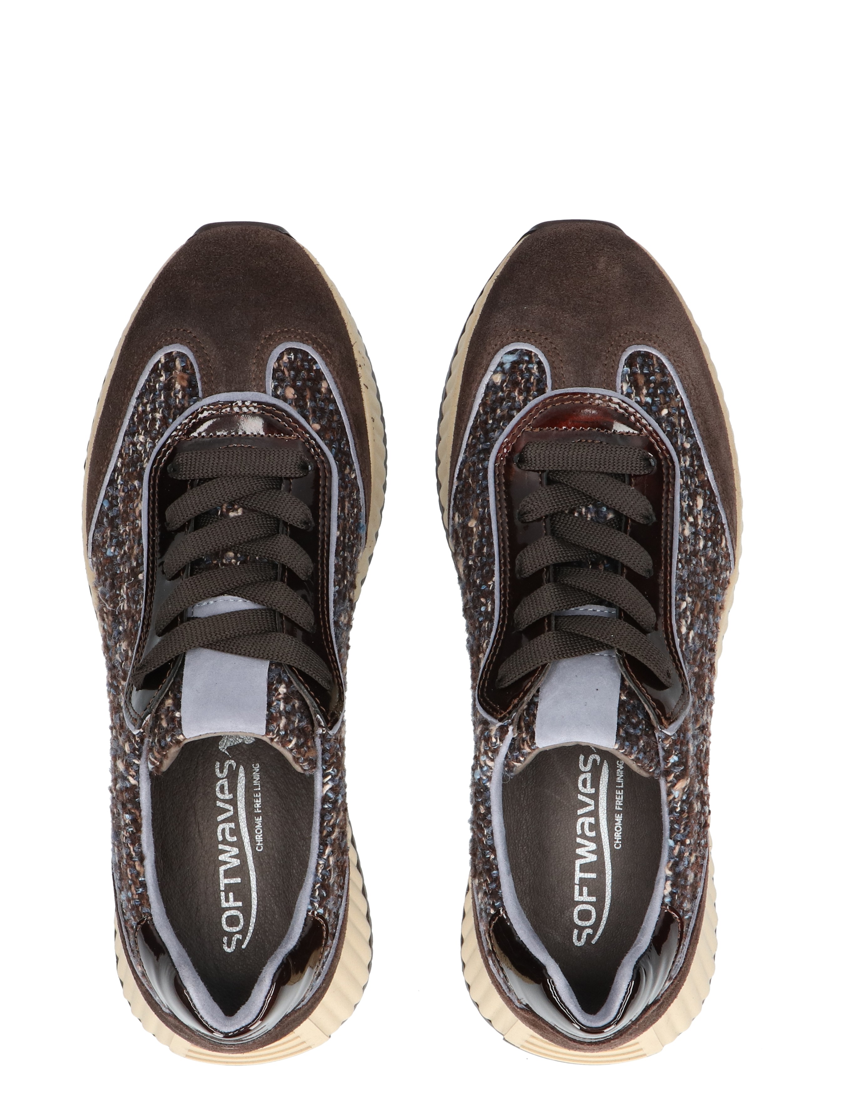 Softwaves - 8.95.21 009 Fondente Brown - Dames - Veterschoenen - Casual Veterschoenen - 48881_22_7