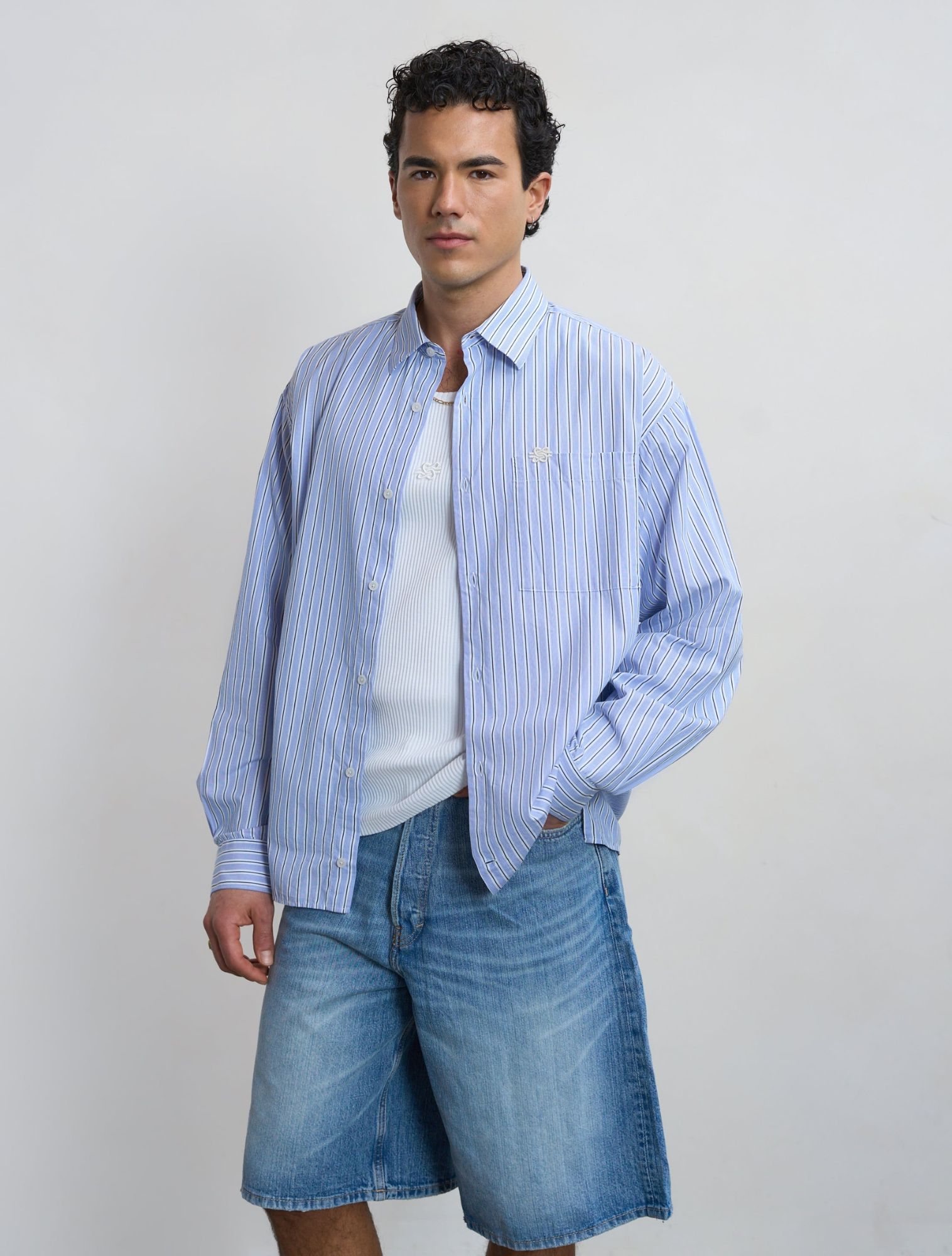 Filling Pieces - Shirt Striped 293 Skyway - Heren - Shirts - 49892_33_3