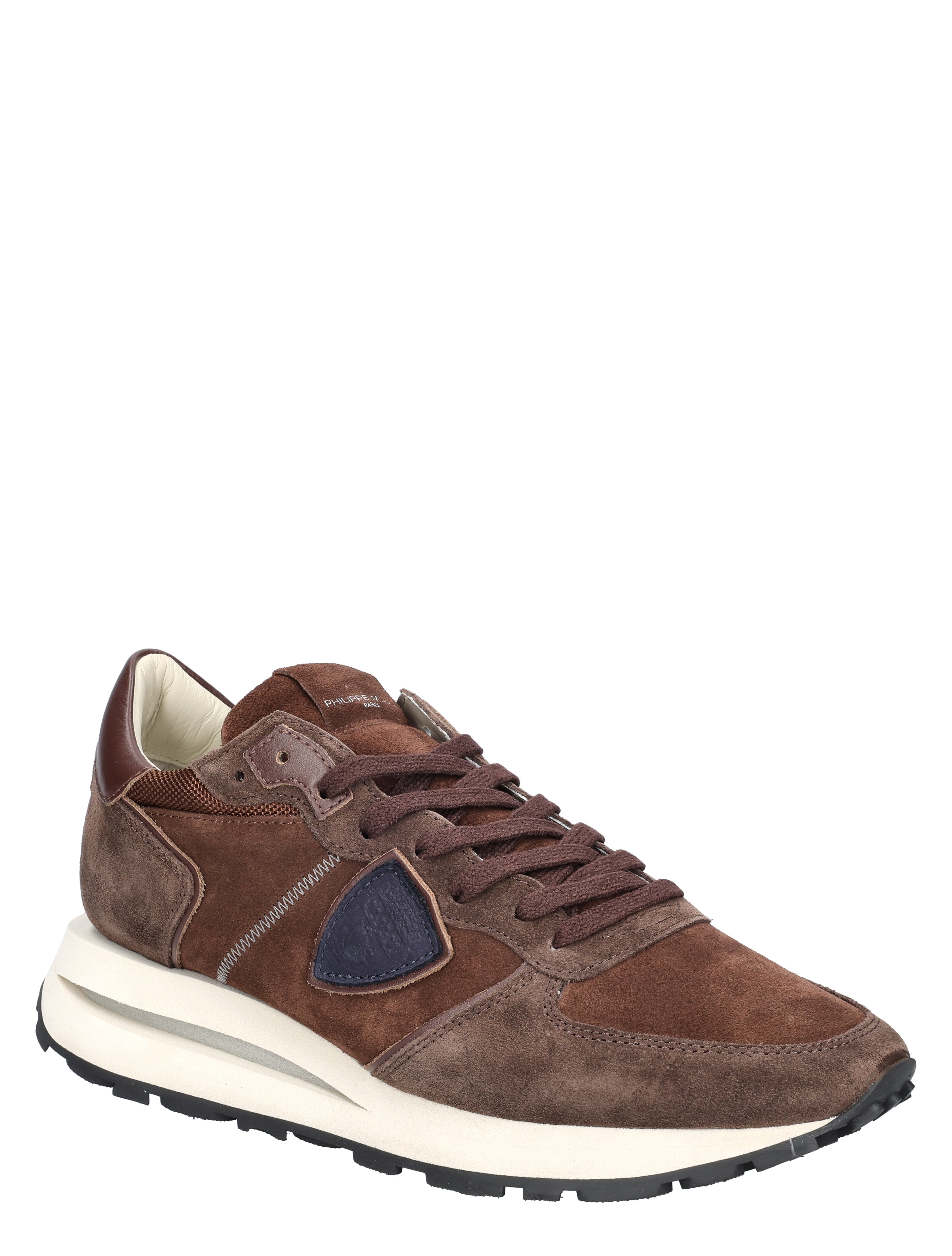 sneaker, bruine, suède, veters, lopen/runner