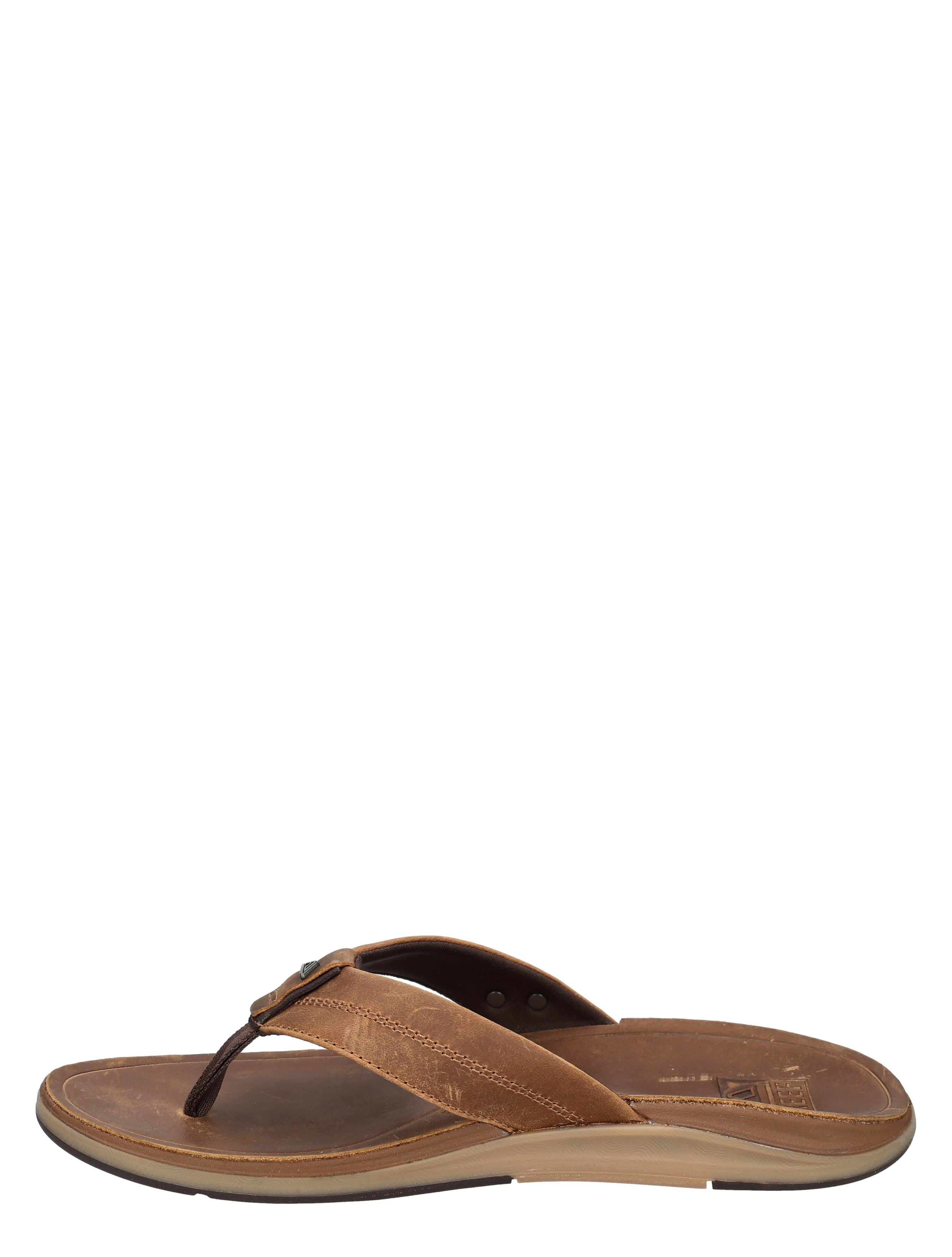 slipper, sandalen, flip-flop, bruin, leren