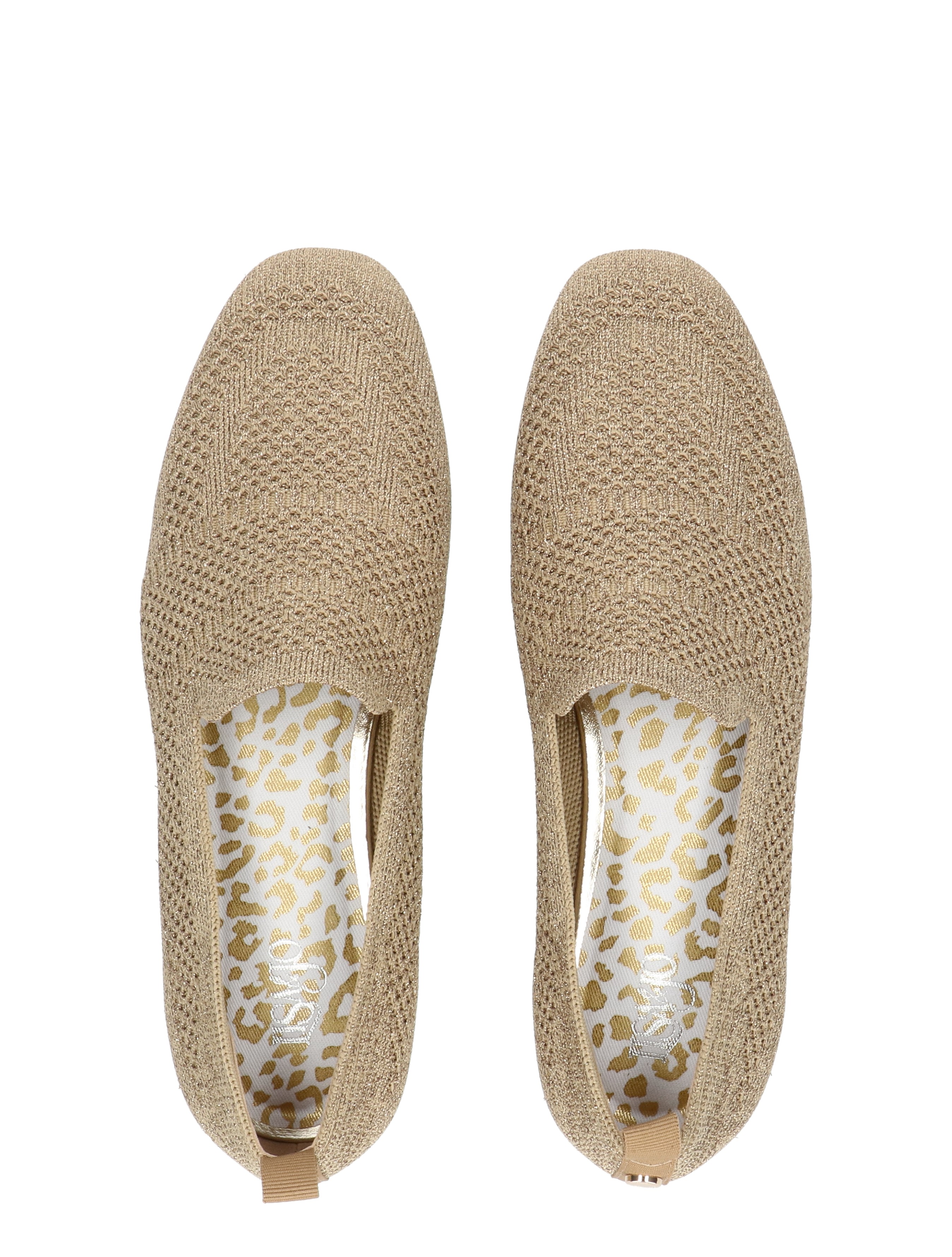 Lisa & Jo - Zilin Gold Silver Knitted - Dames - Loafers - 50872_53_7