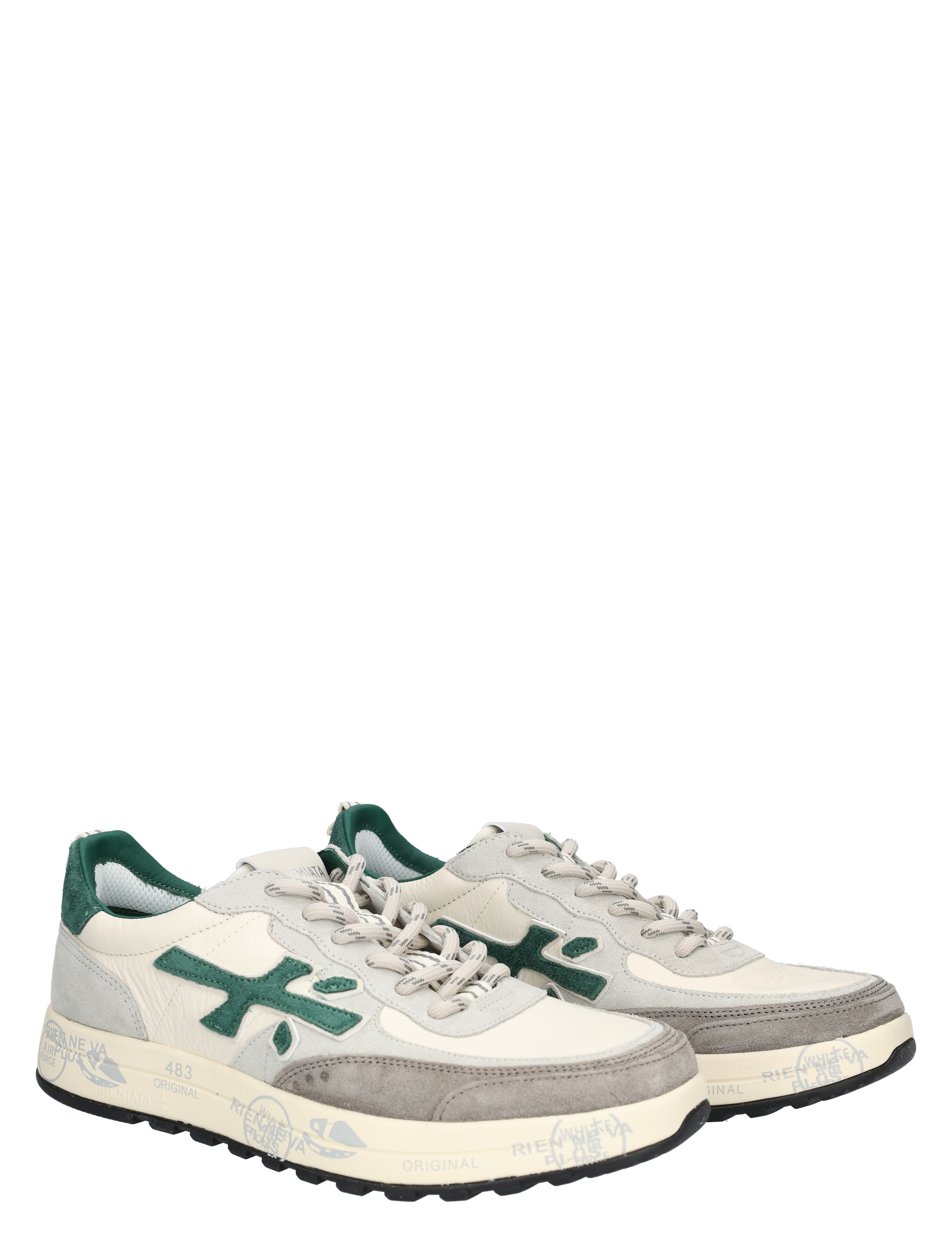 Premiata - Nous Men 7727 White Green - Heren - Lage Sneakers - Sneakers - 48272_86_5