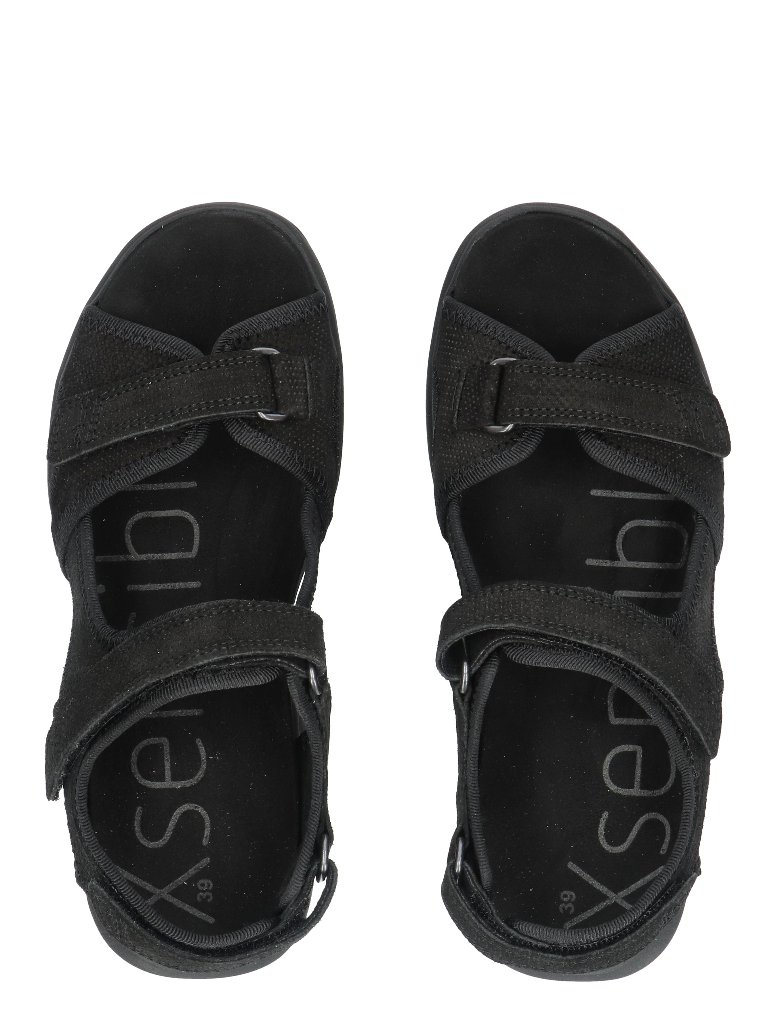 sandalen, zwarte, sportief, velcro, open-toe