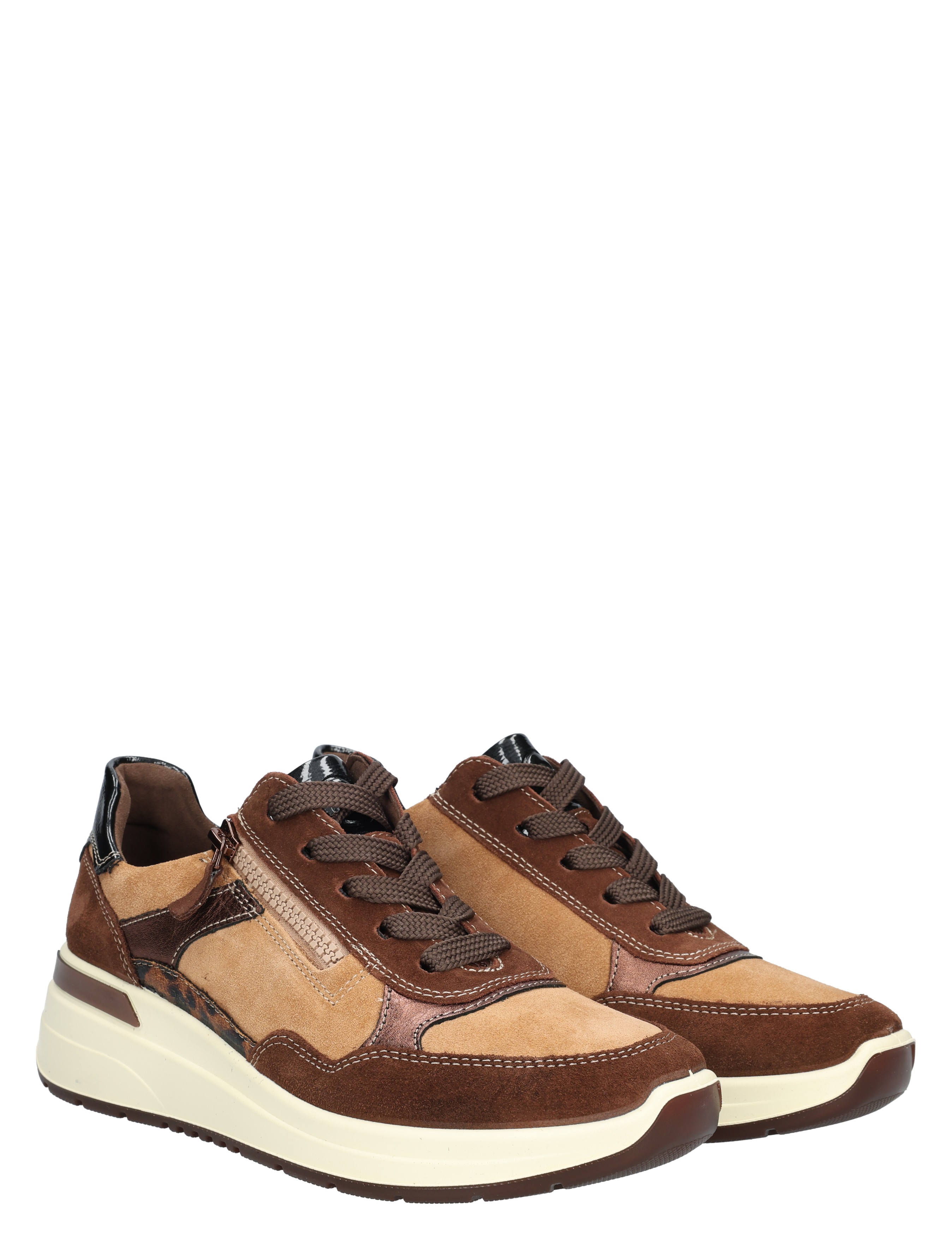 Ara - 12-57702-26 26 MOCCA,BISCUIT,NUTS,SCHWARZ - Dames - Veterschoenen - Casual Veterschoenen - 48837_22_5
