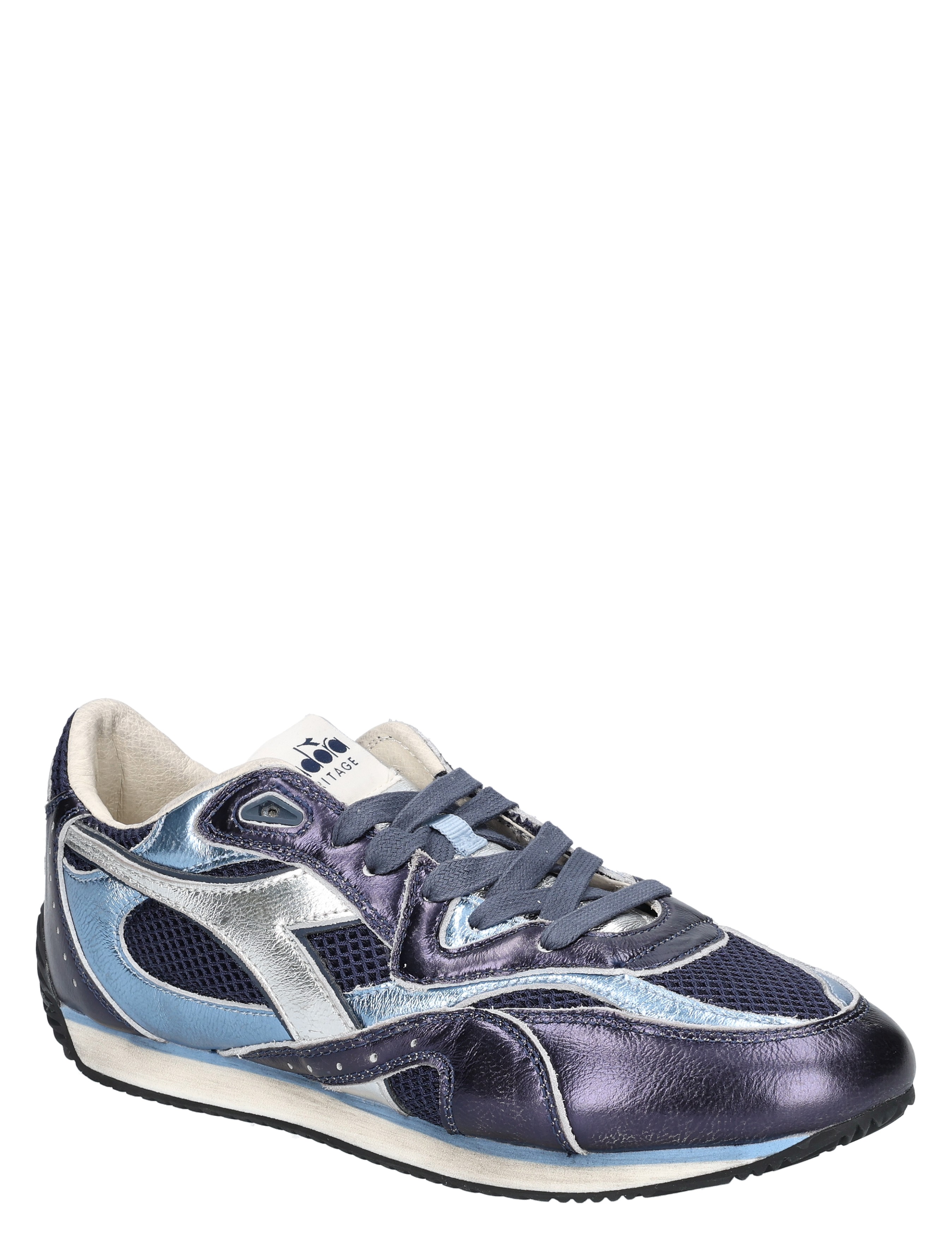 sneaker, sportschoenen, blauw, mesh, metaallic