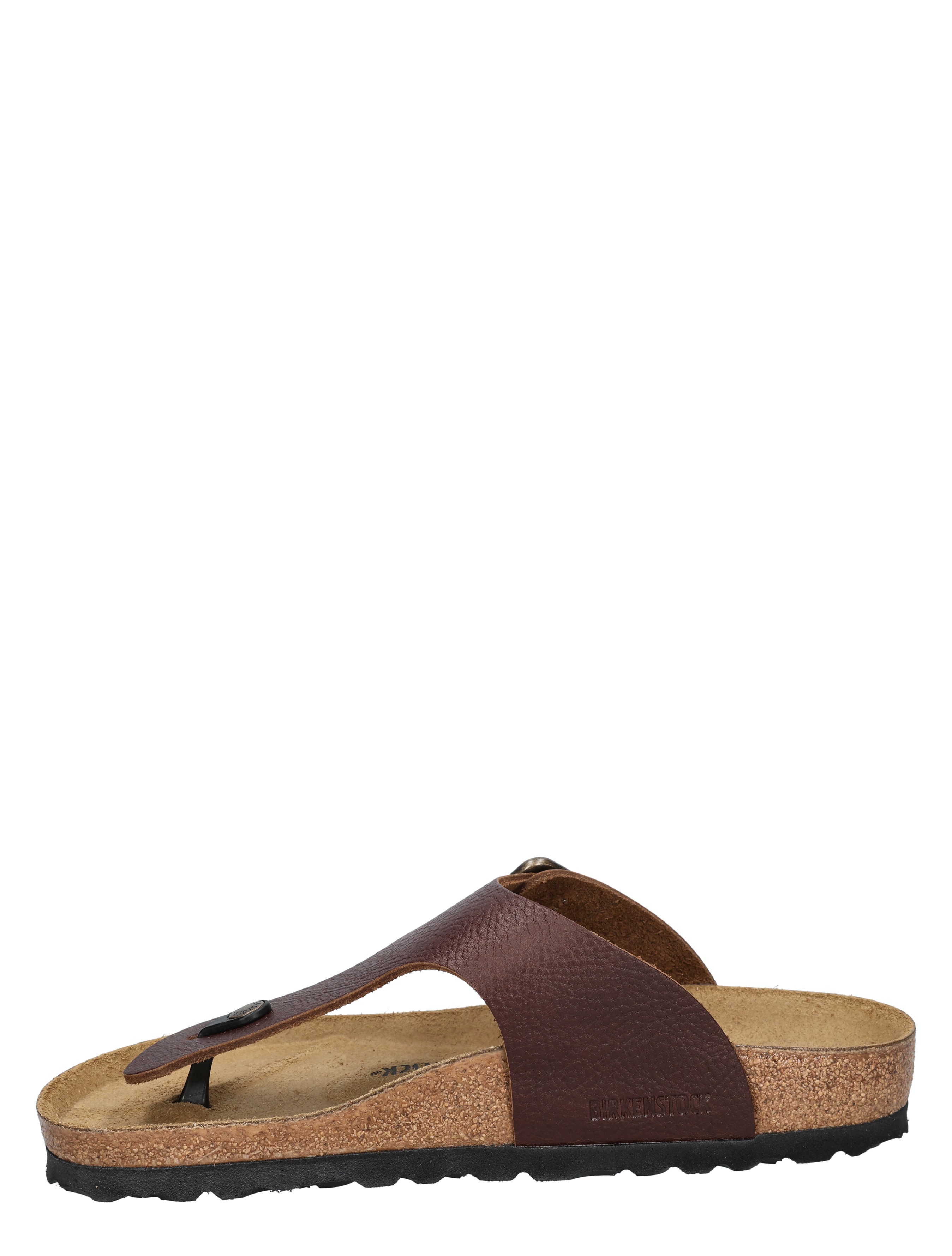 sandalen, slip-ons, donkerbruin, leren, korkzool