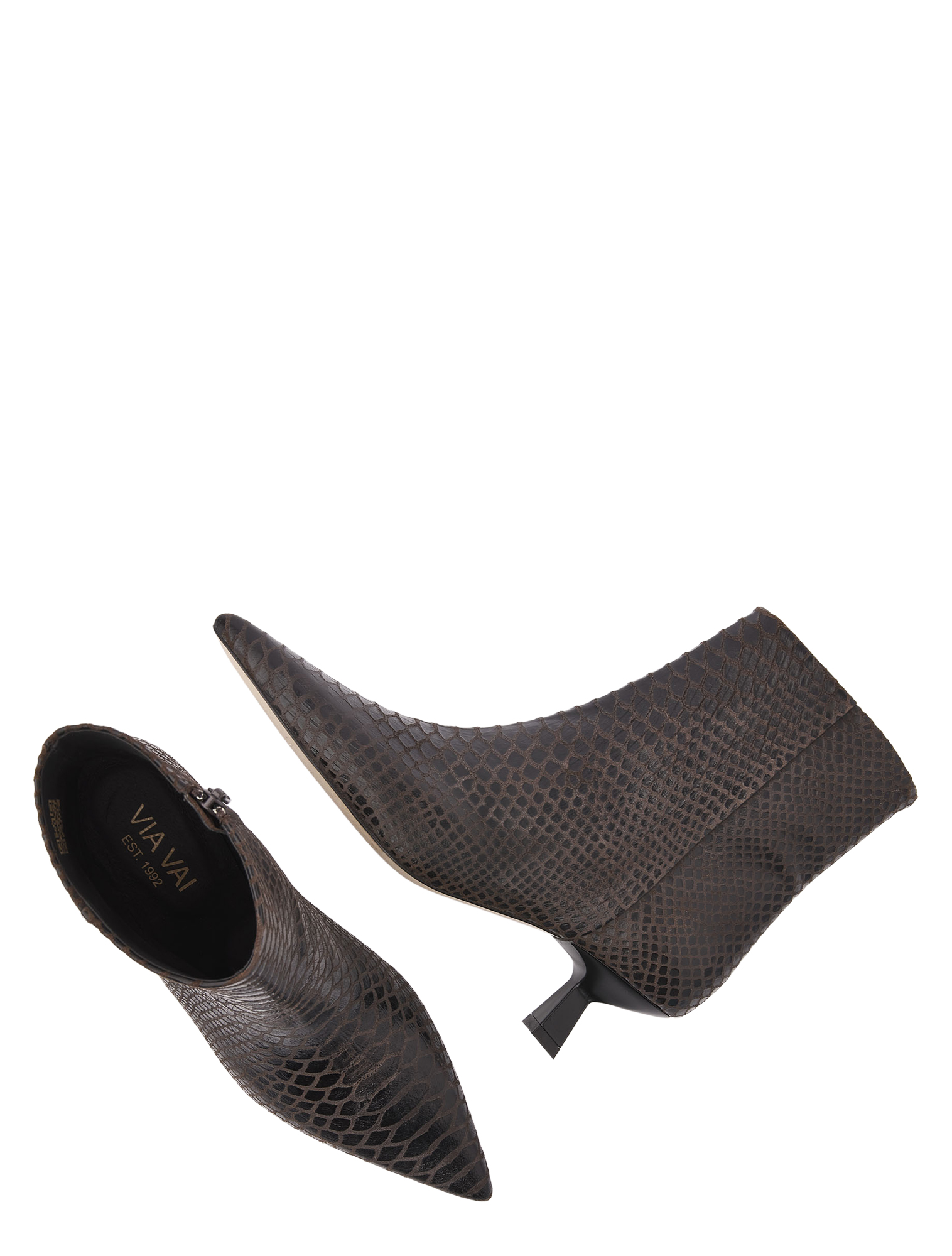 pendant-stiletto, lizard-embossed, ankle-boot, brown, pointed-toe