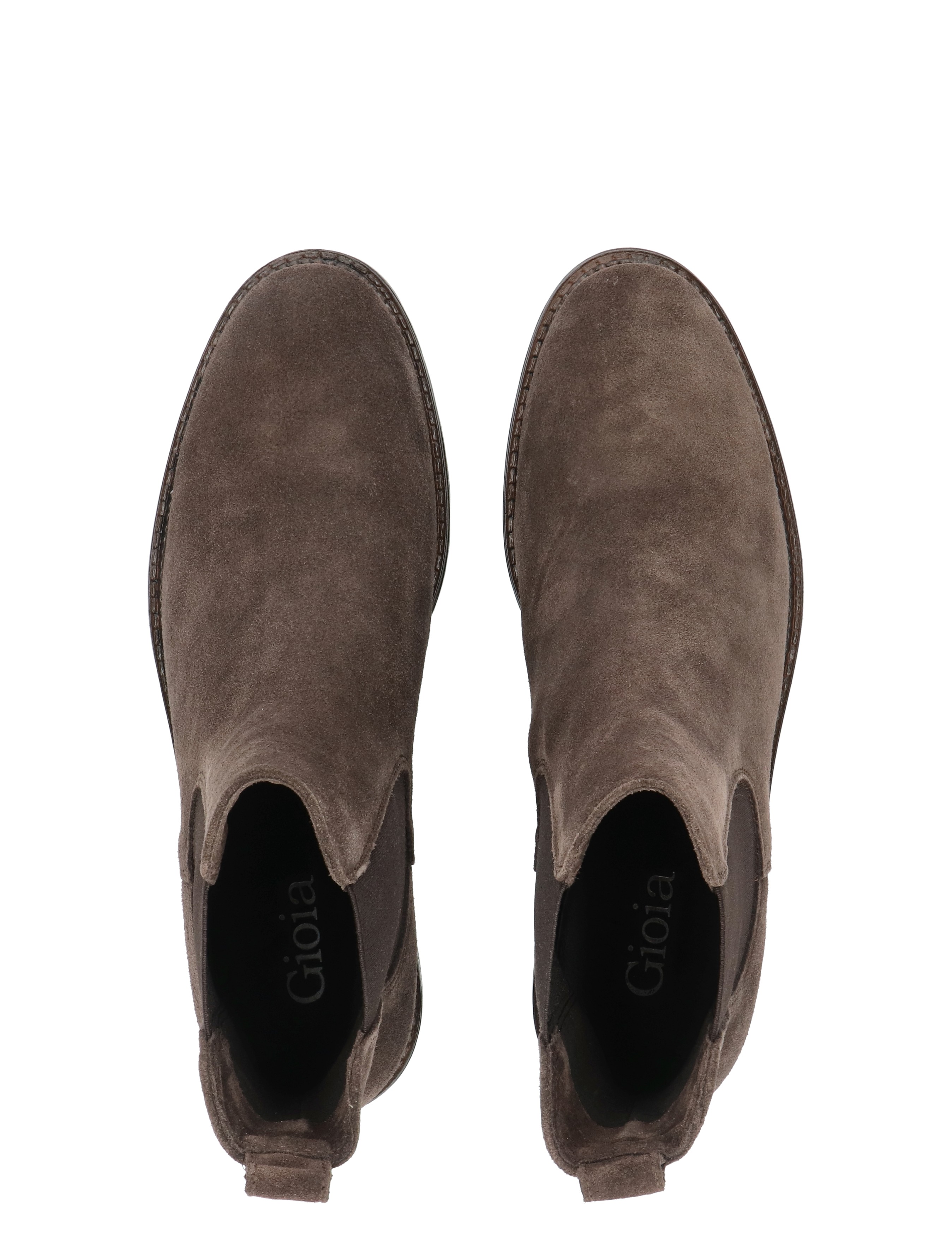boots, ankle boots, suede, brown, slip-on